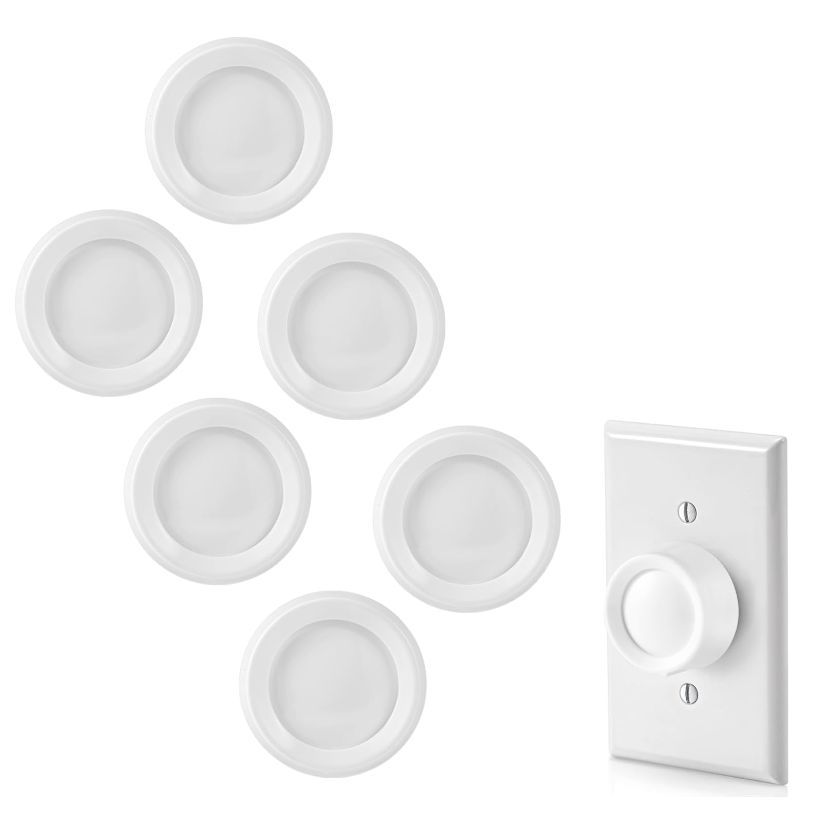 Aoibox  White Rotary Dimmer Switch Knob Replacement RK WH 6 Pack for Select Lutron Dimmers and Fan Controls
