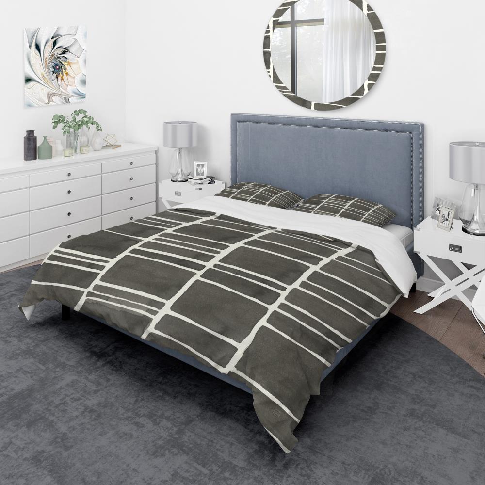Designart BED30179-Q 3 -Piece Black Queen Duvet cover Set