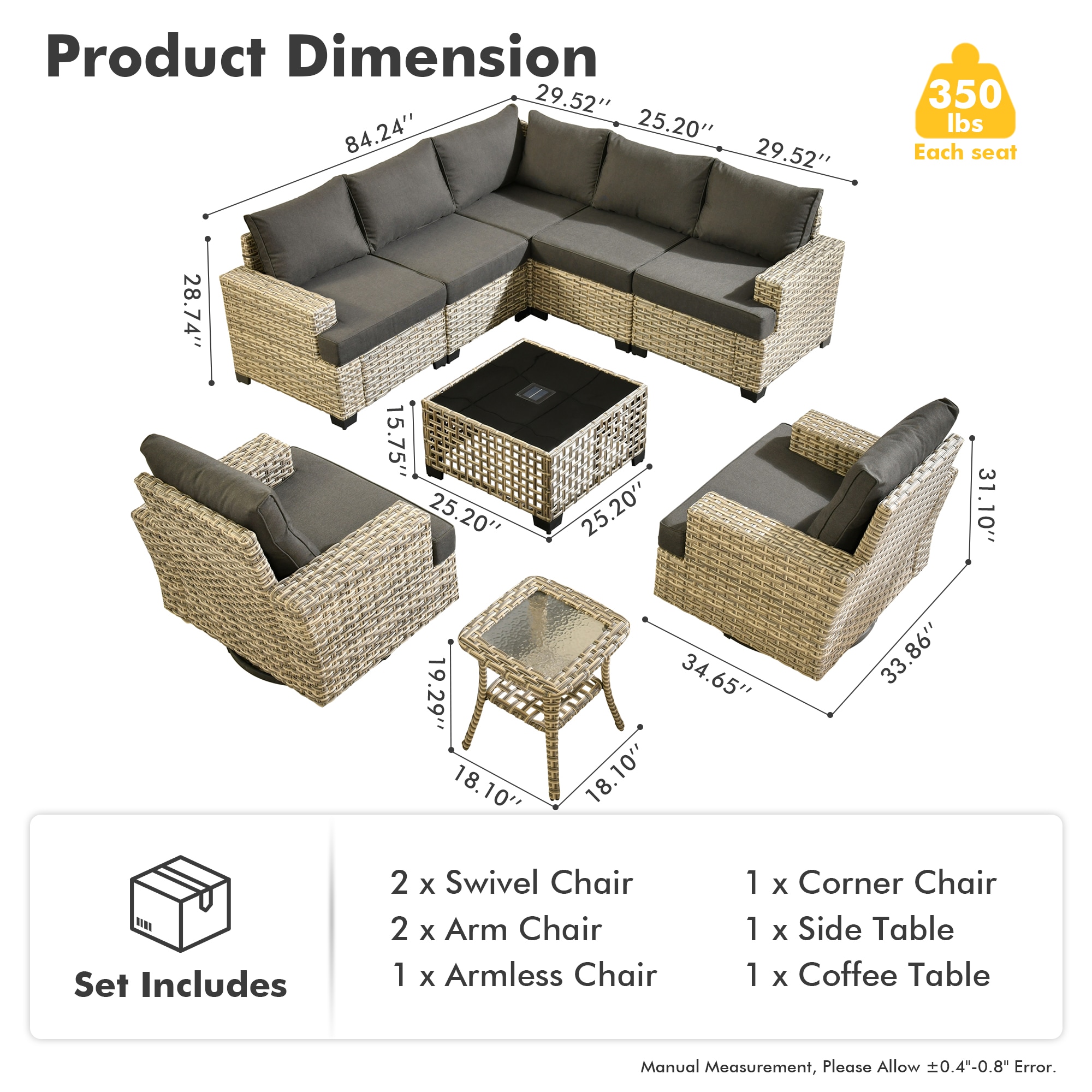 XIZZI XITBS109C4-RC3 Patio-Sofas-Daybeds - View #9