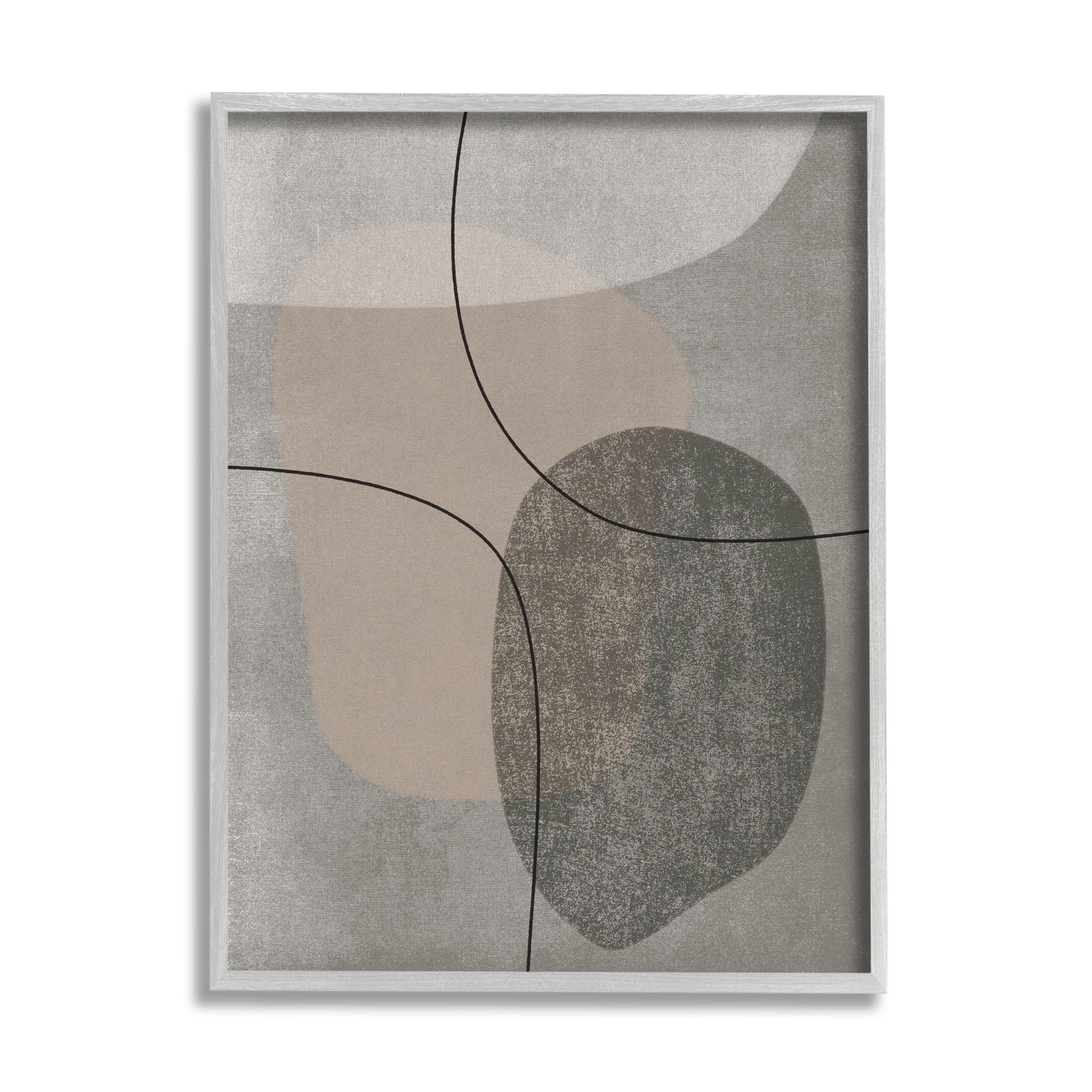 Stupell Industries AE-812-GFF-24X30 Grey Pebble Like Shapes with Abstract Pattern Jj Design House Llc Framed 30-in H x 24-in W Abstract Print
