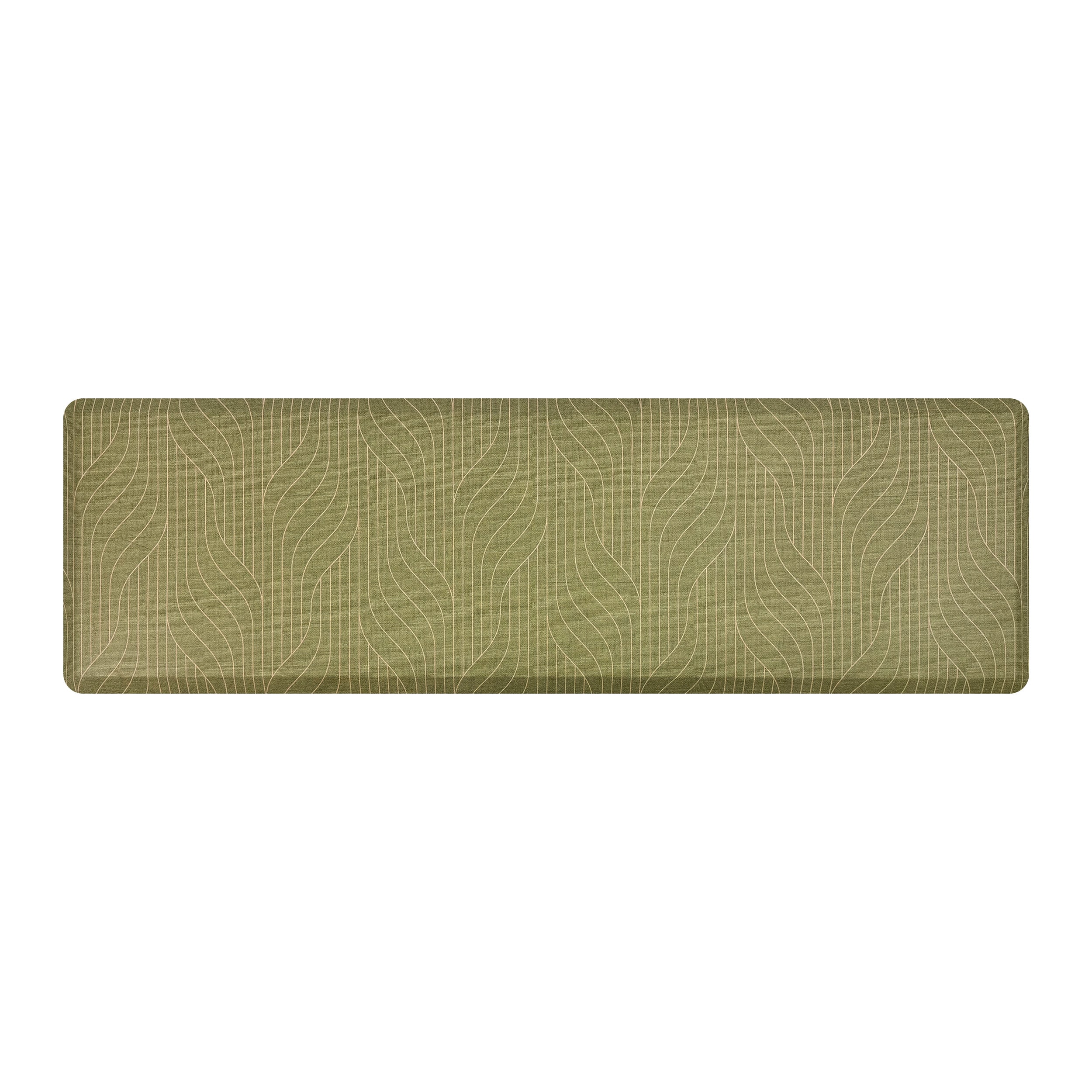 Bungalow Flooring 20958005206107 2-ft x 6-ft Sage Polyester Rectangular Indoor Decorative Anti-fatigue mat