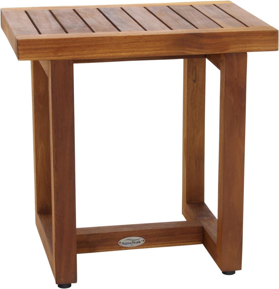 AquaTeak Teak Oil Wood Freestanding Shower Chair