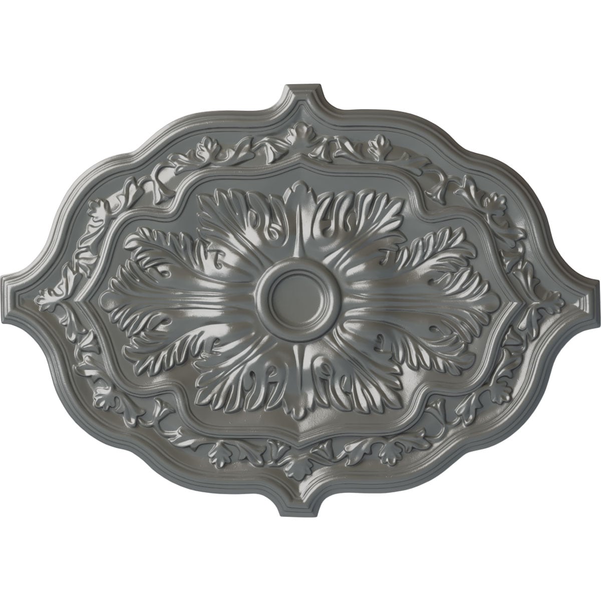 Ekena Millwork CM36X26PESLS Pesaro 36-in W x 36-in L Silver Polyurethane Ceiling Medallion