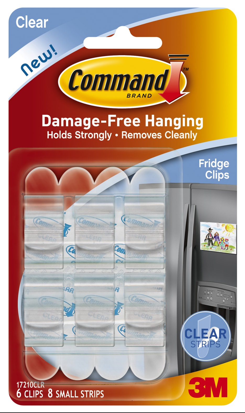 Command (DRP) CM 6-PACK CLEAR FRDGE CLIPS at