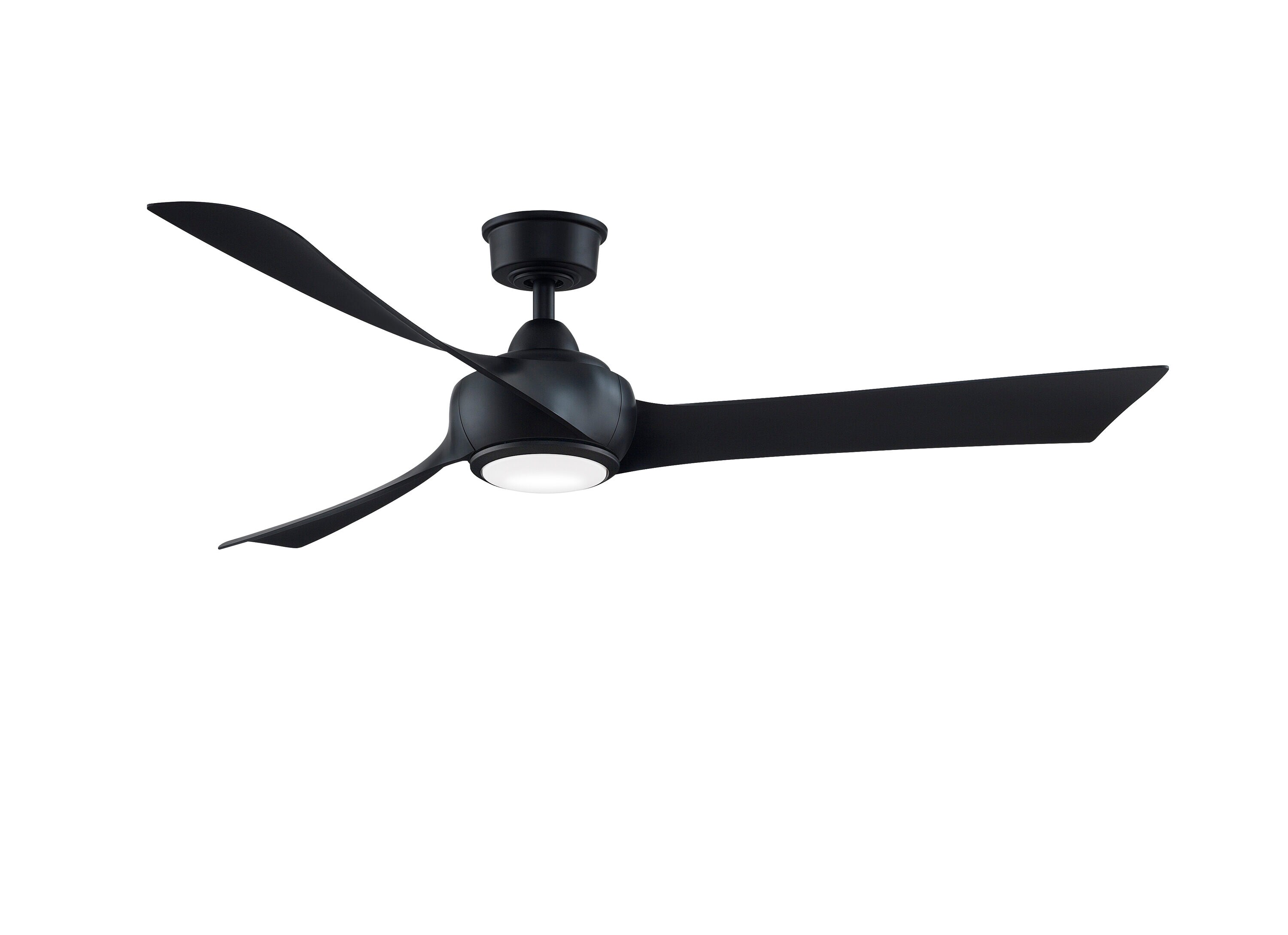 Fanimation FPD8530BL-60BL-LK Wrap Custom 60-in Black Color-changing Integrated LED Indoor/Outdoor Smart Ceiling Fan with Light and Remote (3-Blade)