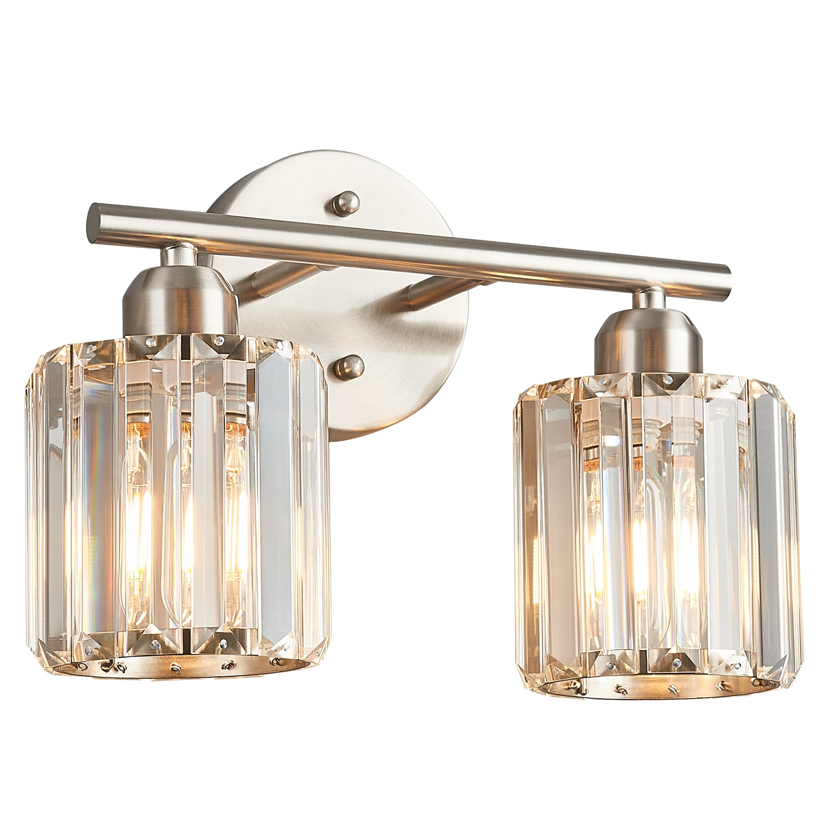 ZHLLMQ - Modern 12.79 Inch 2-Light Sand Nickel Finish Series Non-Integrated LED Vertical Fluted C...