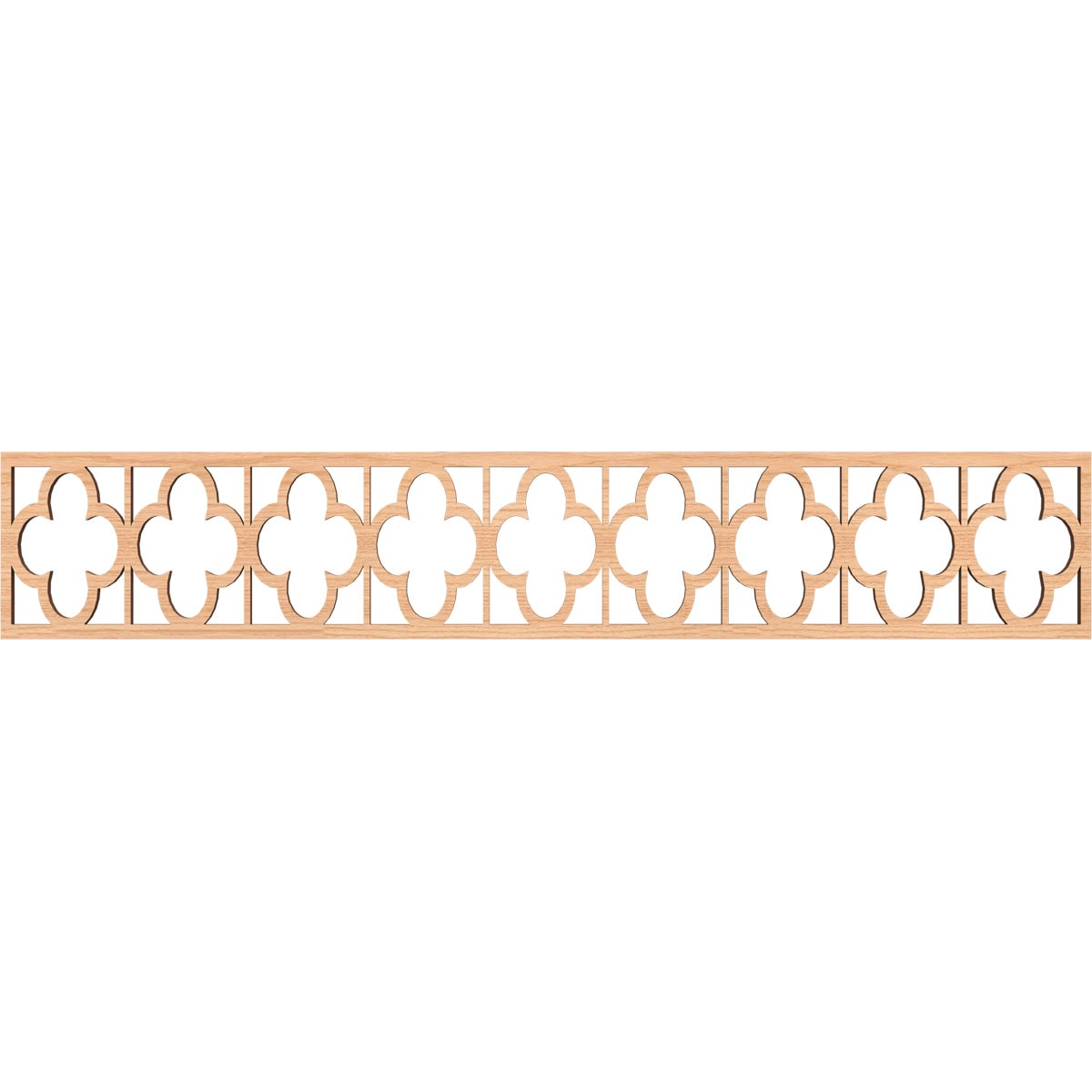 Ekena Millwork MLDB08X46WDLHI Woodall Fretwork Flat Trim 8-in x 3.89-ft Hickory Brown Unfinished 2156623 Pierced Wall Panel Moulding