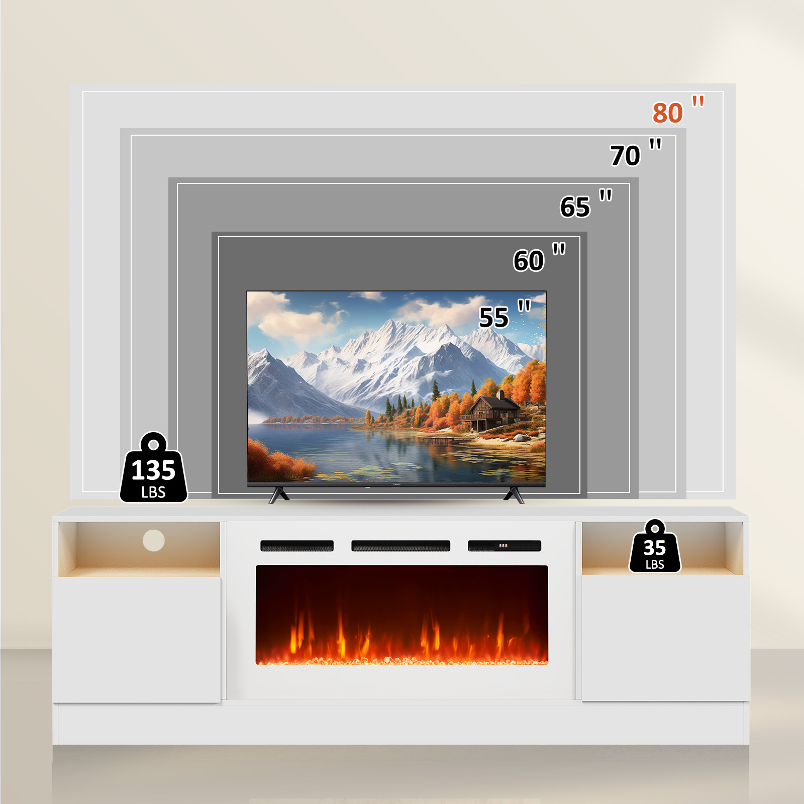 Bapipro TE14A70W Electric-Fireplaces - View #7