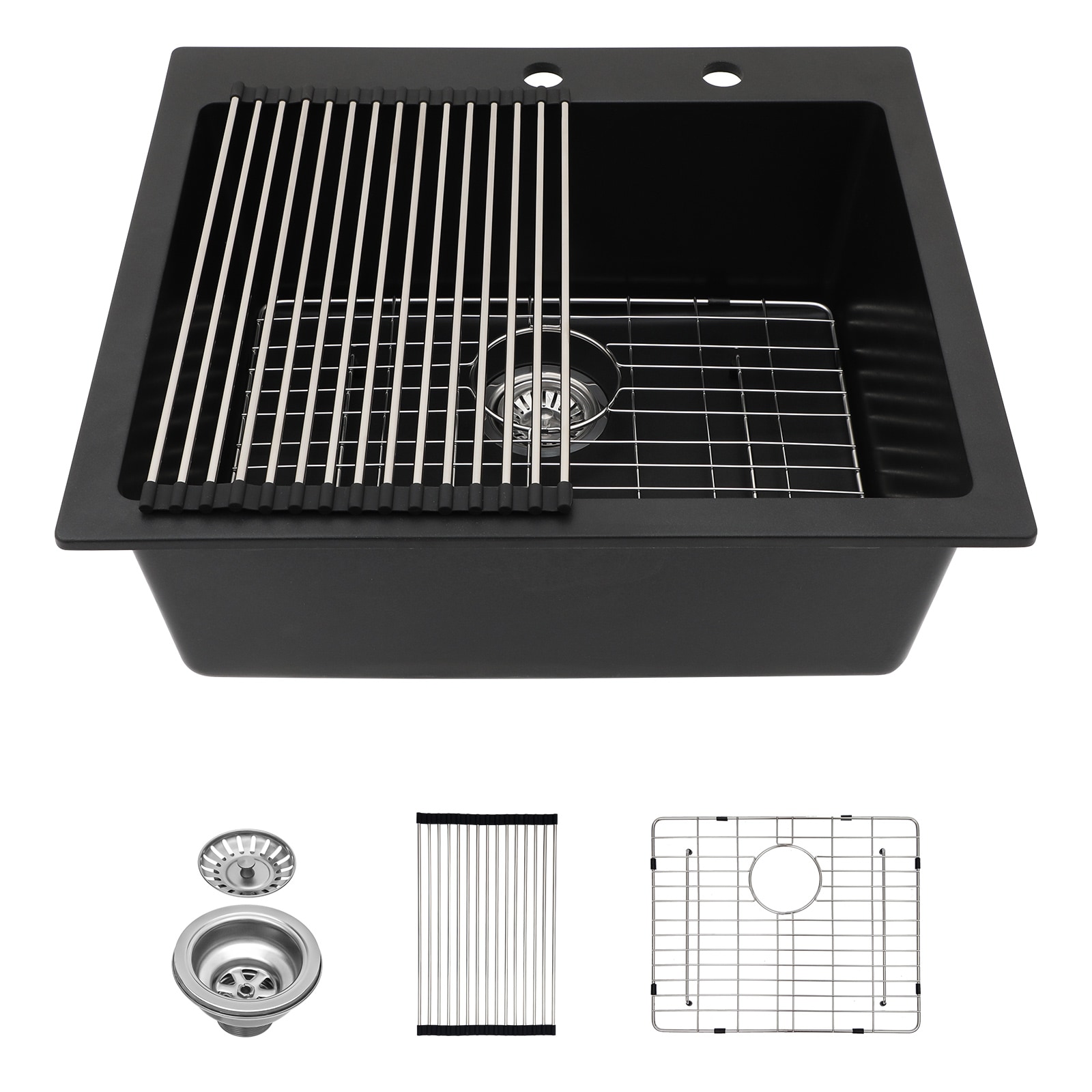 Lordear LD-SYSBLT25 Drop-in 25-in x 22 Quartz Single bowl Kitchen Sink