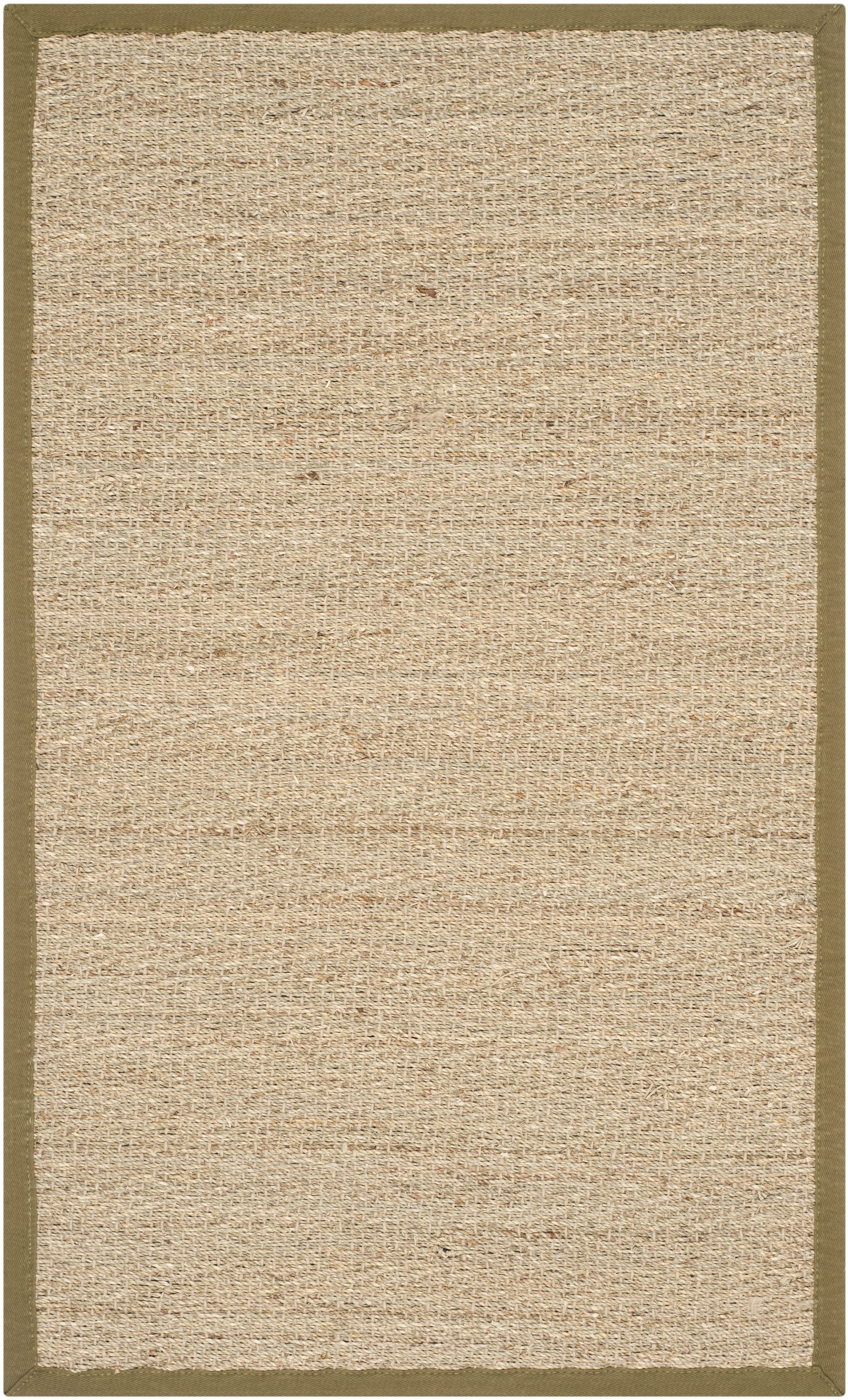 Safavieh NF115G-24 Natural Fiber Montauk 3 x 4 (ft) Loomed Seagrass Natural/Olive Rectangular Indoor Chevron Coastal Throw rug