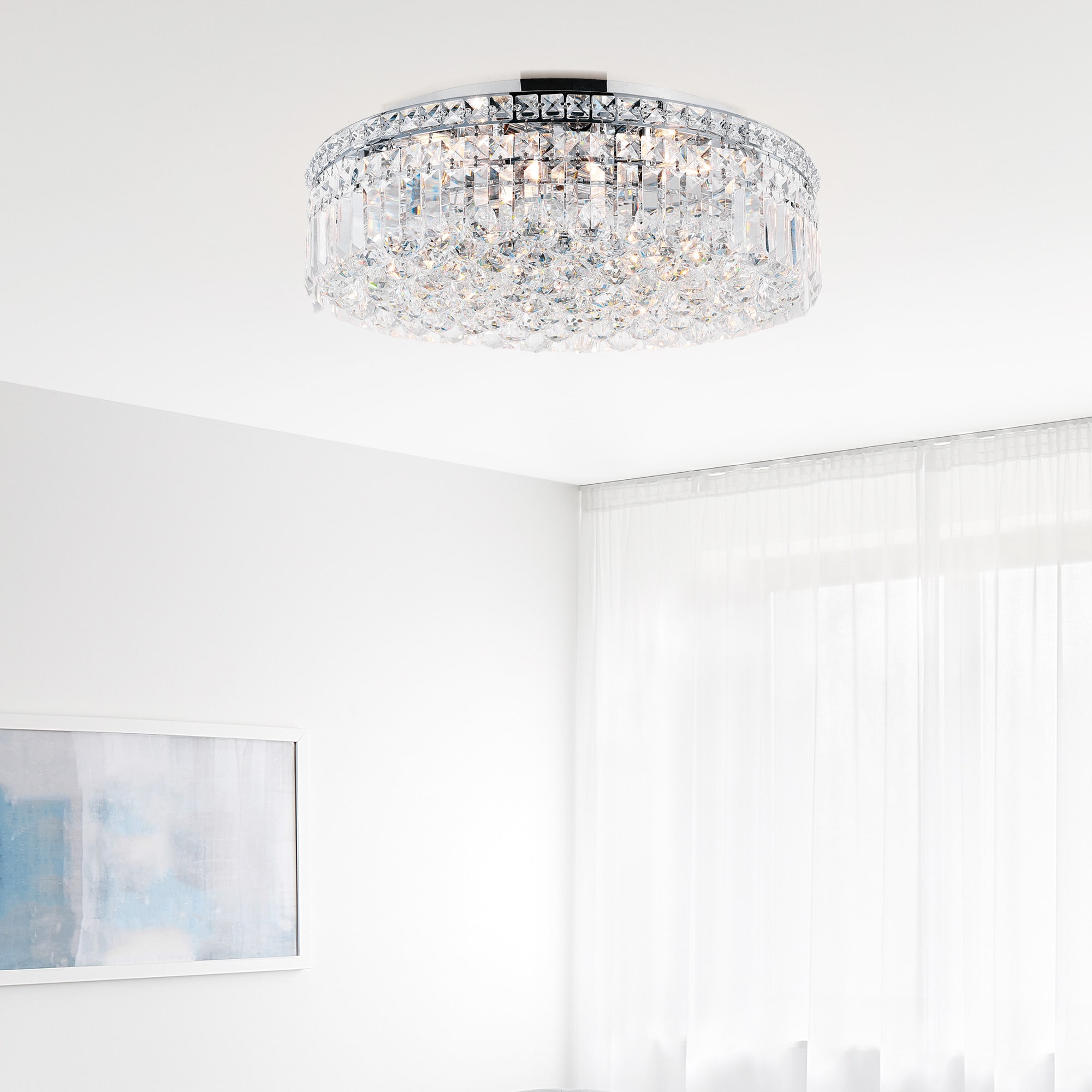 CWI Lighting 8005C20C-R Colosseum 8 -Light 20.0-in Chrome Flush Mount Light