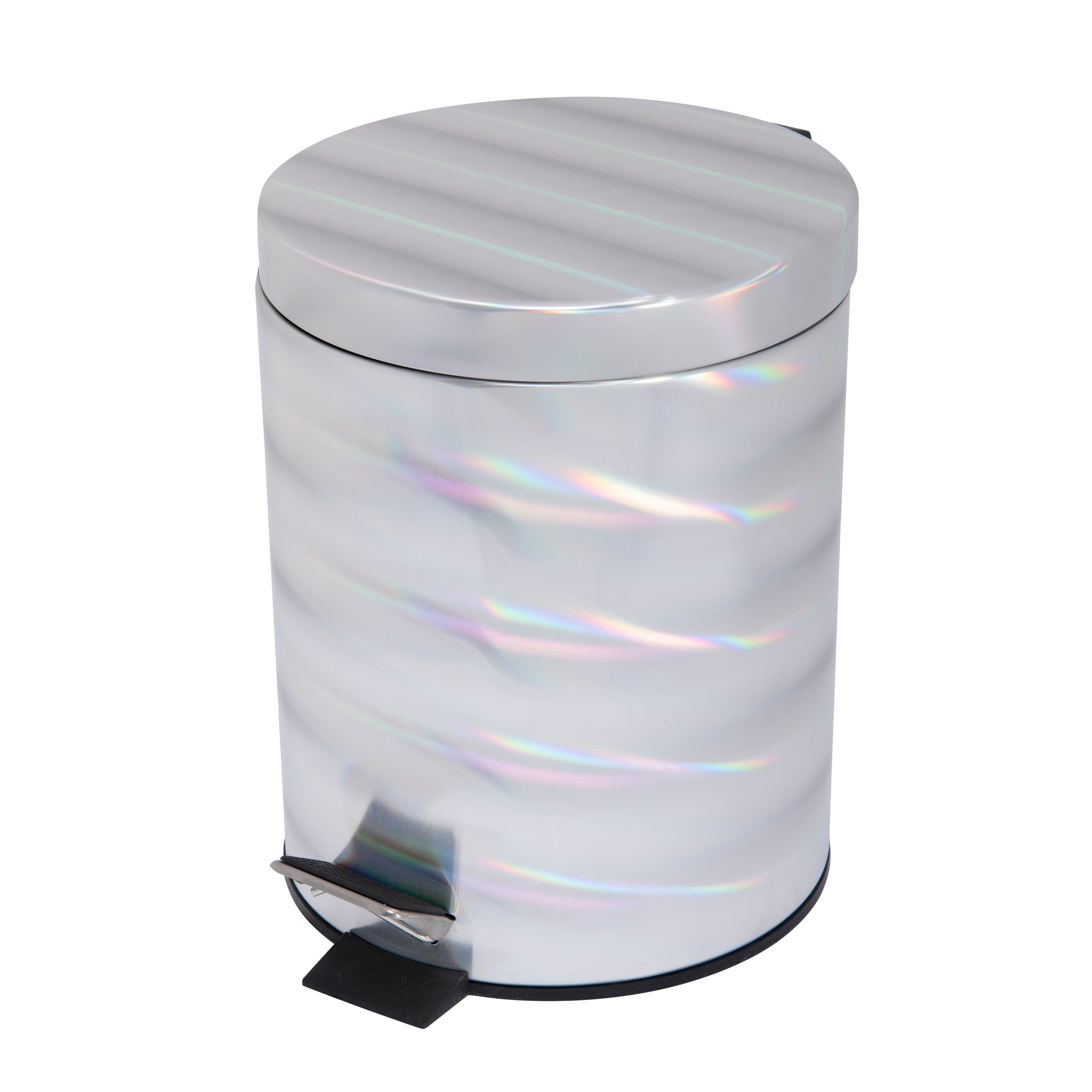 Bath Bliss 5-Liter Silver Metal Trash Can with Lid Indoor in the Trash Cans  department at