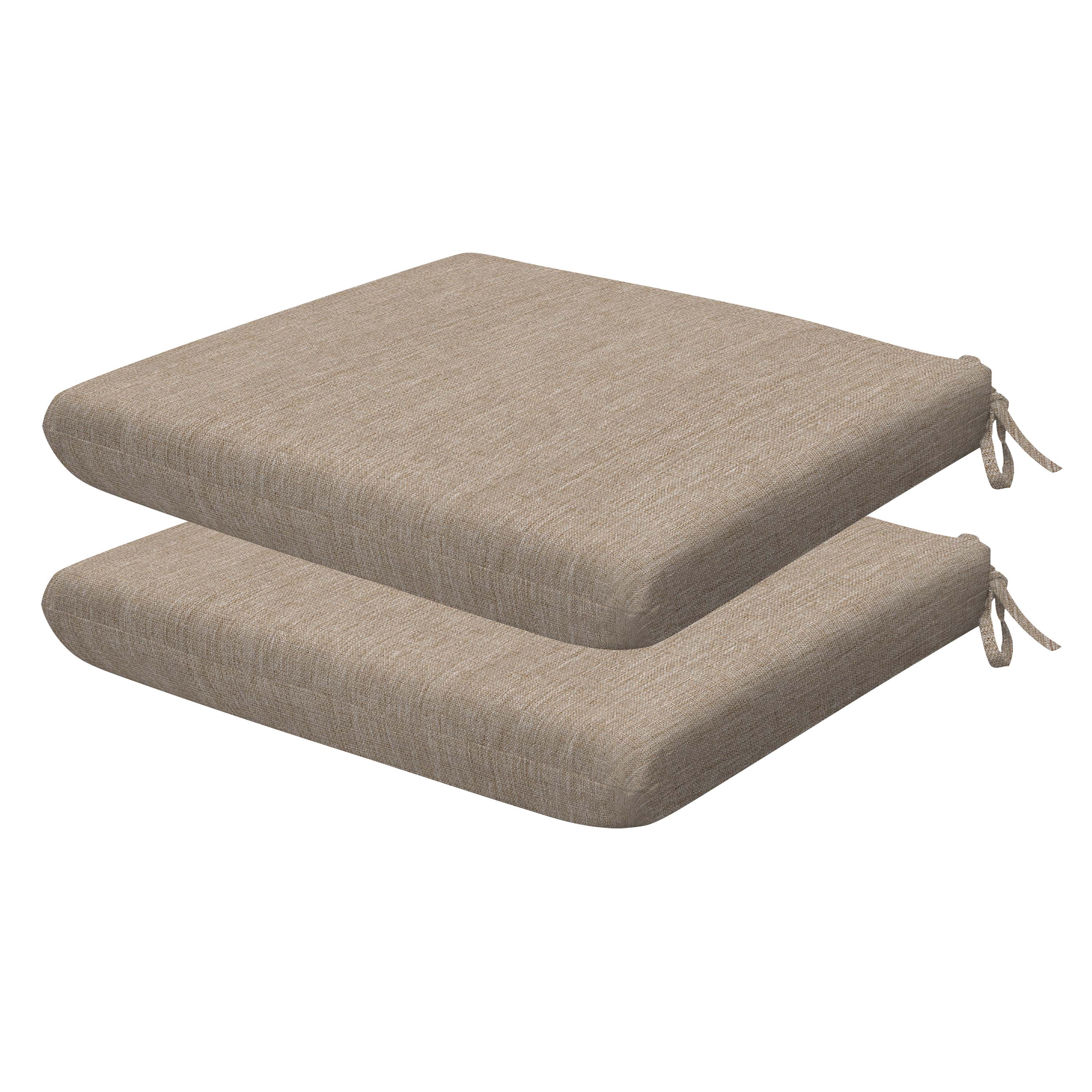 3i Products LO1313-201A118 Textured Solid Birch Tan Universal Seat Cushion 2pk 17.5-in x 18-in 2 -Piece Birch Tan Seat pad