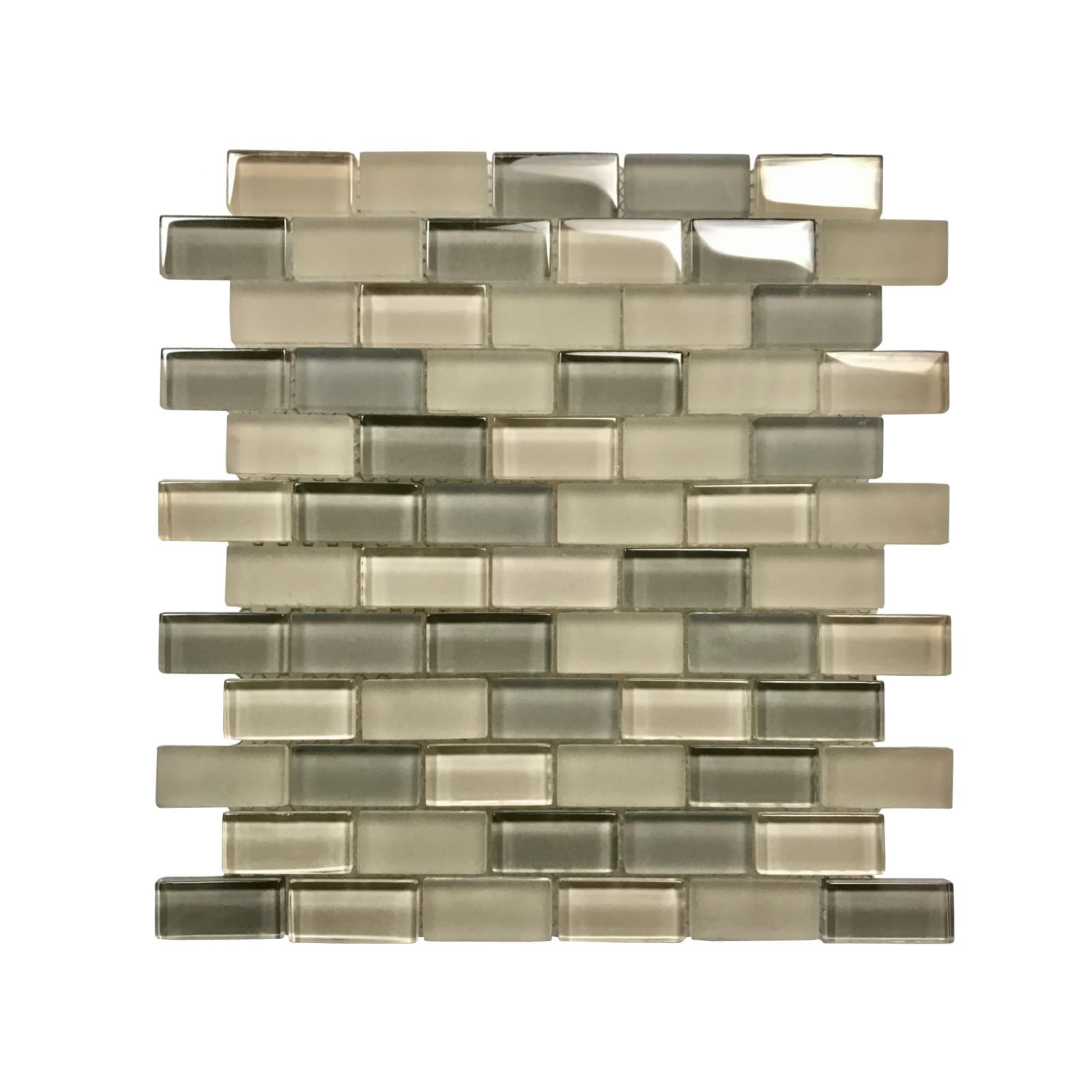 Abolos LWSFFL0102-OY Free Flow Beige 12-in x 12-in Multi-finish Glass Brick look Mosaic Wall Tile ( 10.56-sq ft Carton )