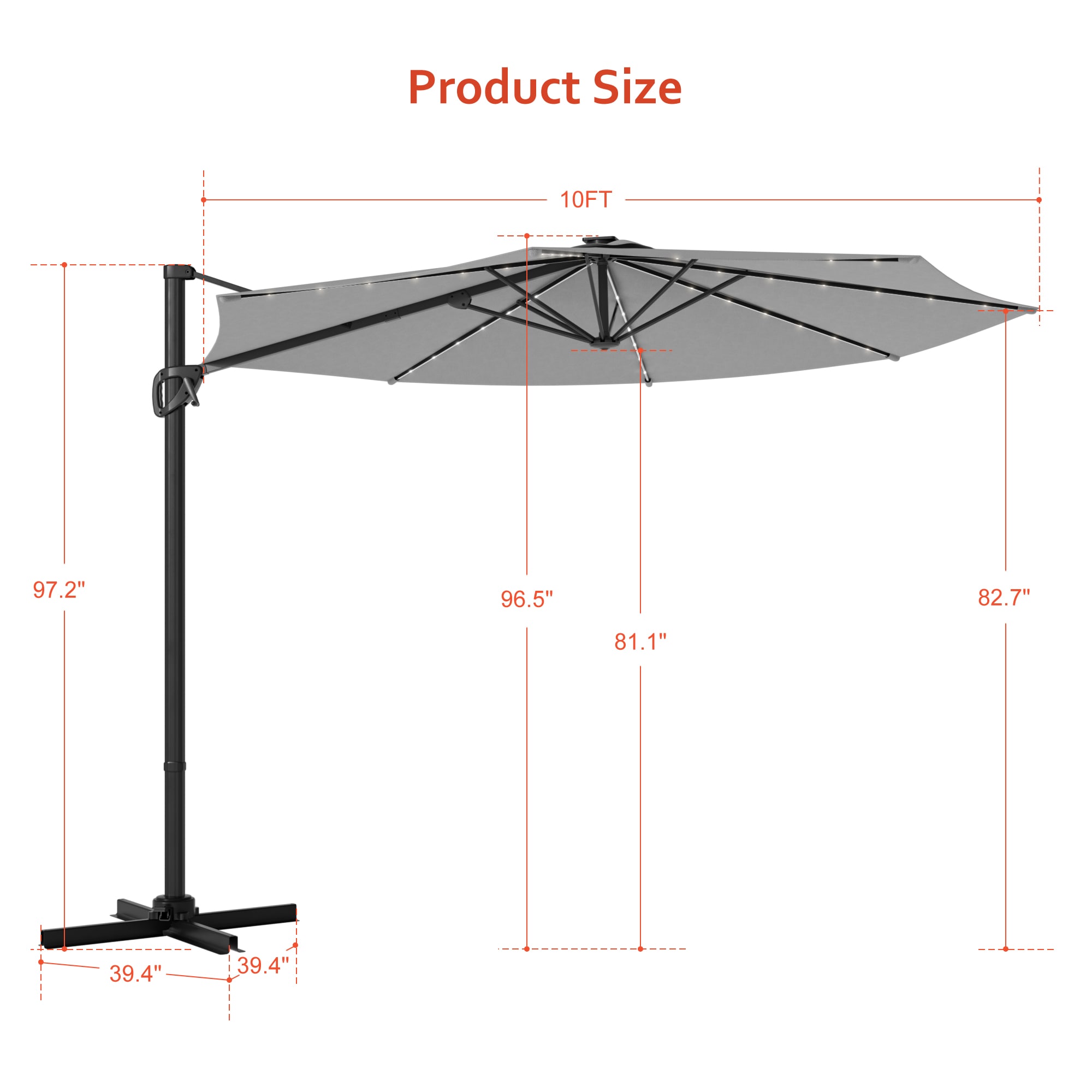 ACEGOSES LW-LED-330GY Umbrellas-2 - View #2