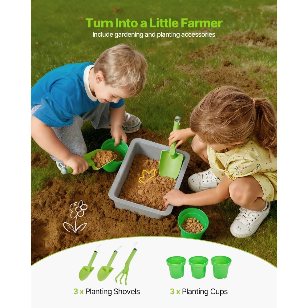 Slickblue Kids Mud Kitchen Set with 2 Burner Stove Sink Water Tank