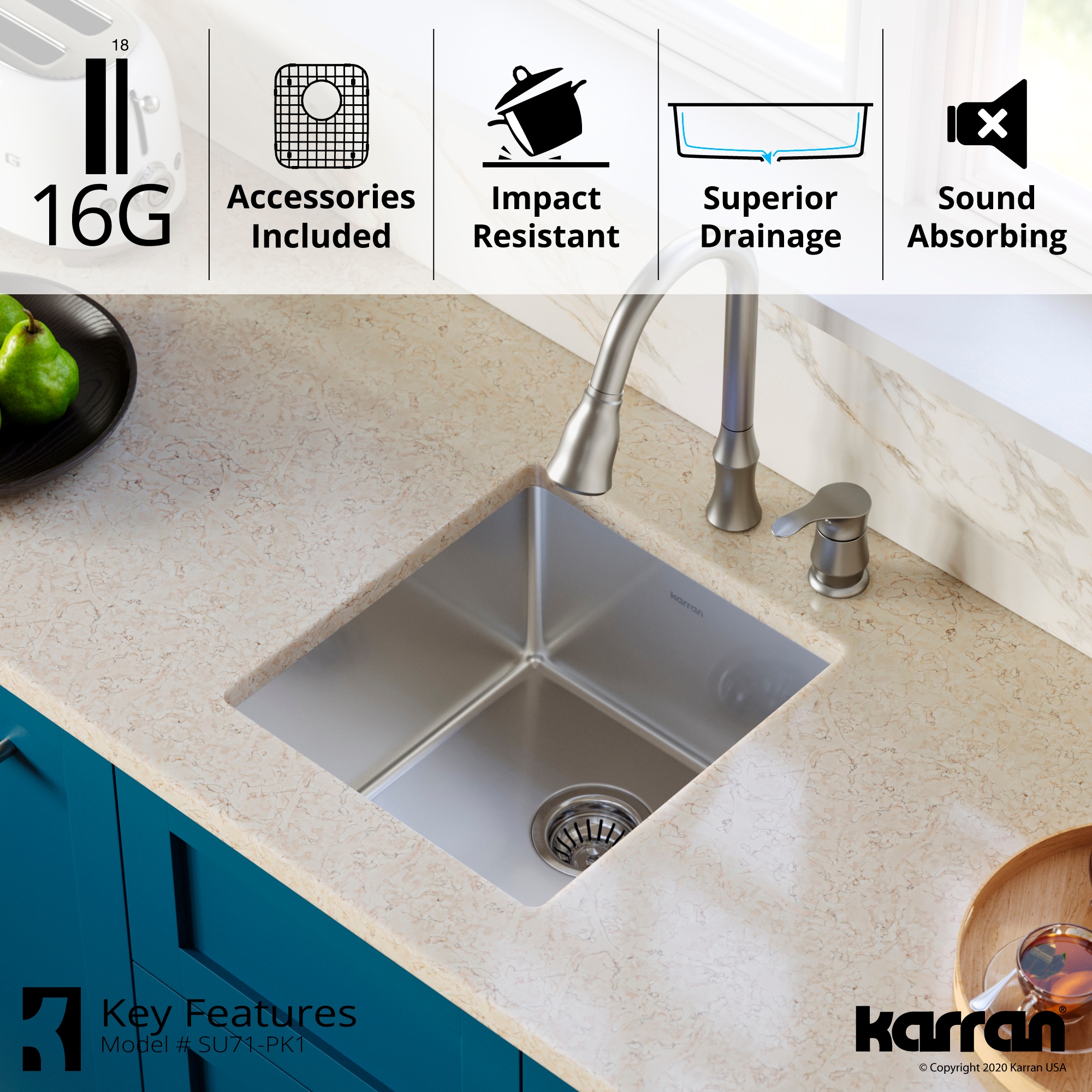 Karran SU71-PK1 Kitchen-Sinks - View #7