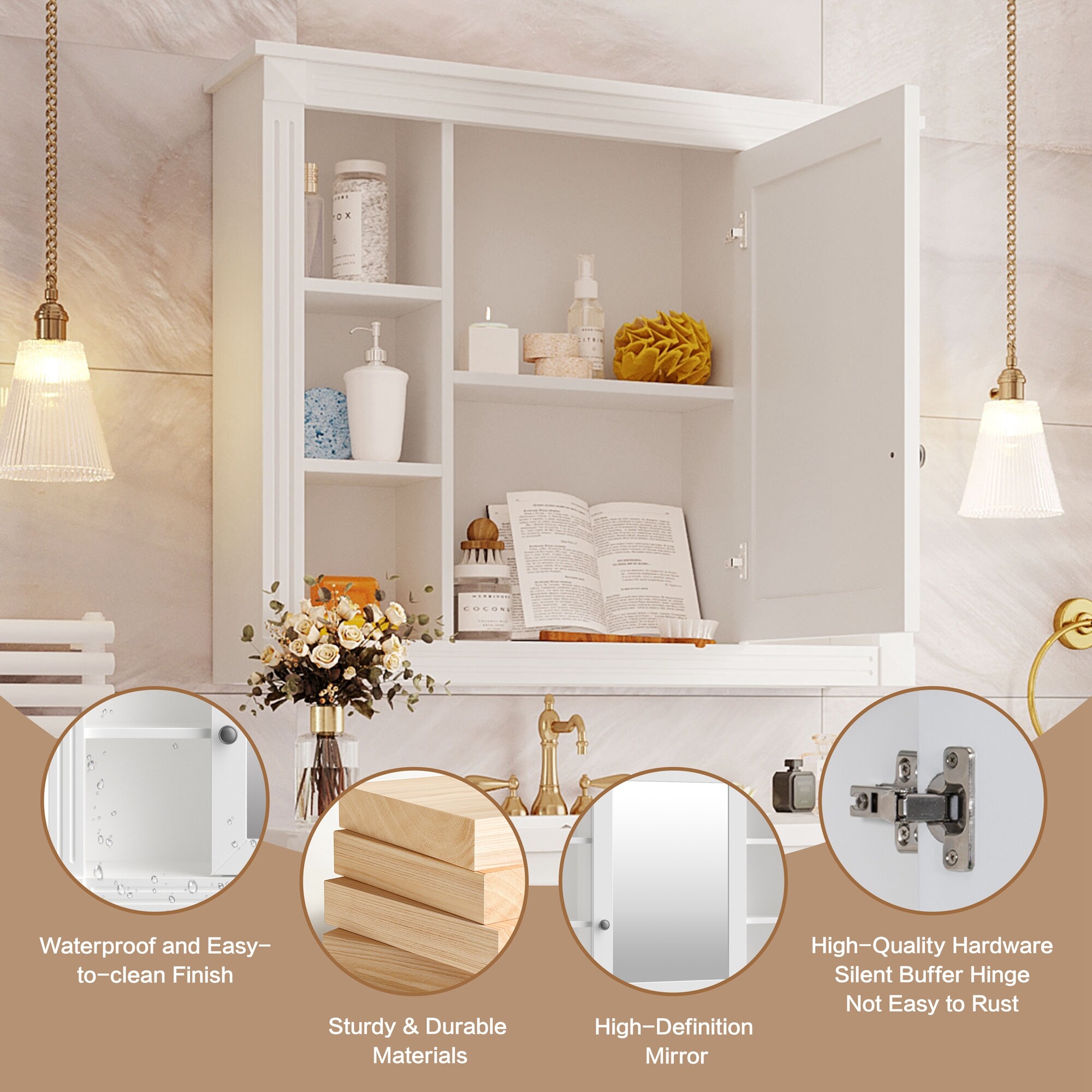 Forclover HBV-81AAK Bathroom-Medicine-Cabinets - View #7