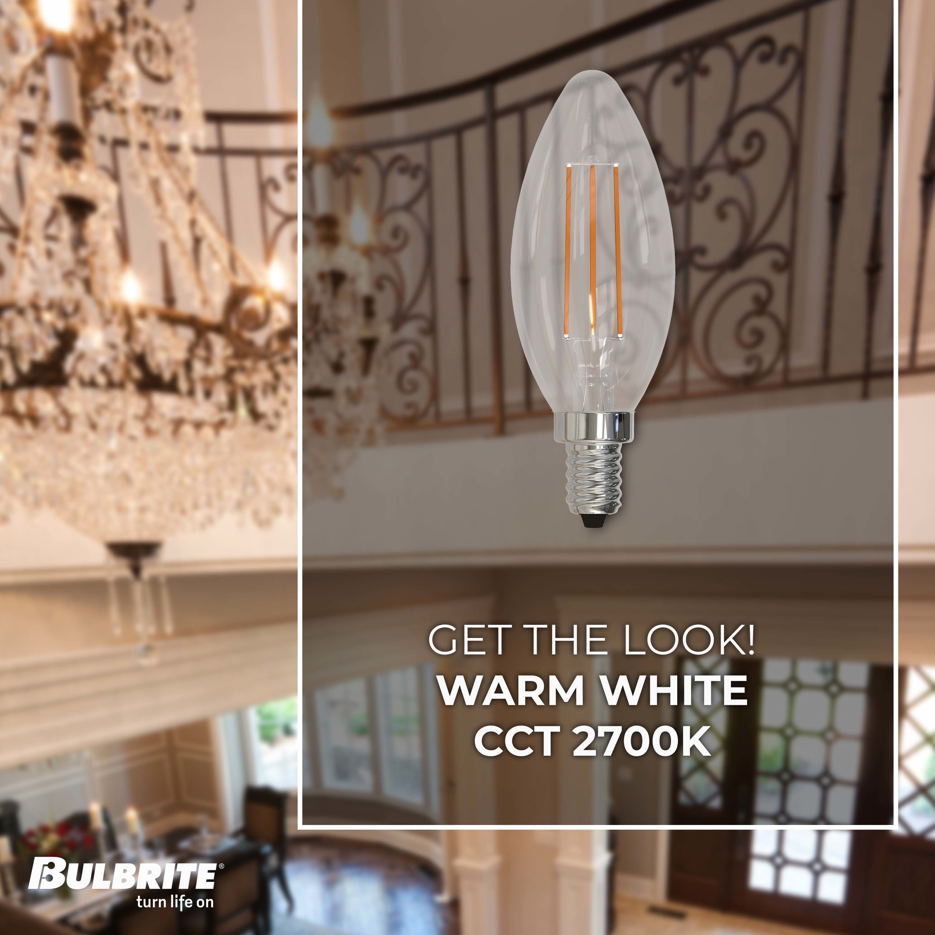 Bulbrite LED Filament 40-Watt EQ B11 Warm White Candelabra Base (e-12 ...