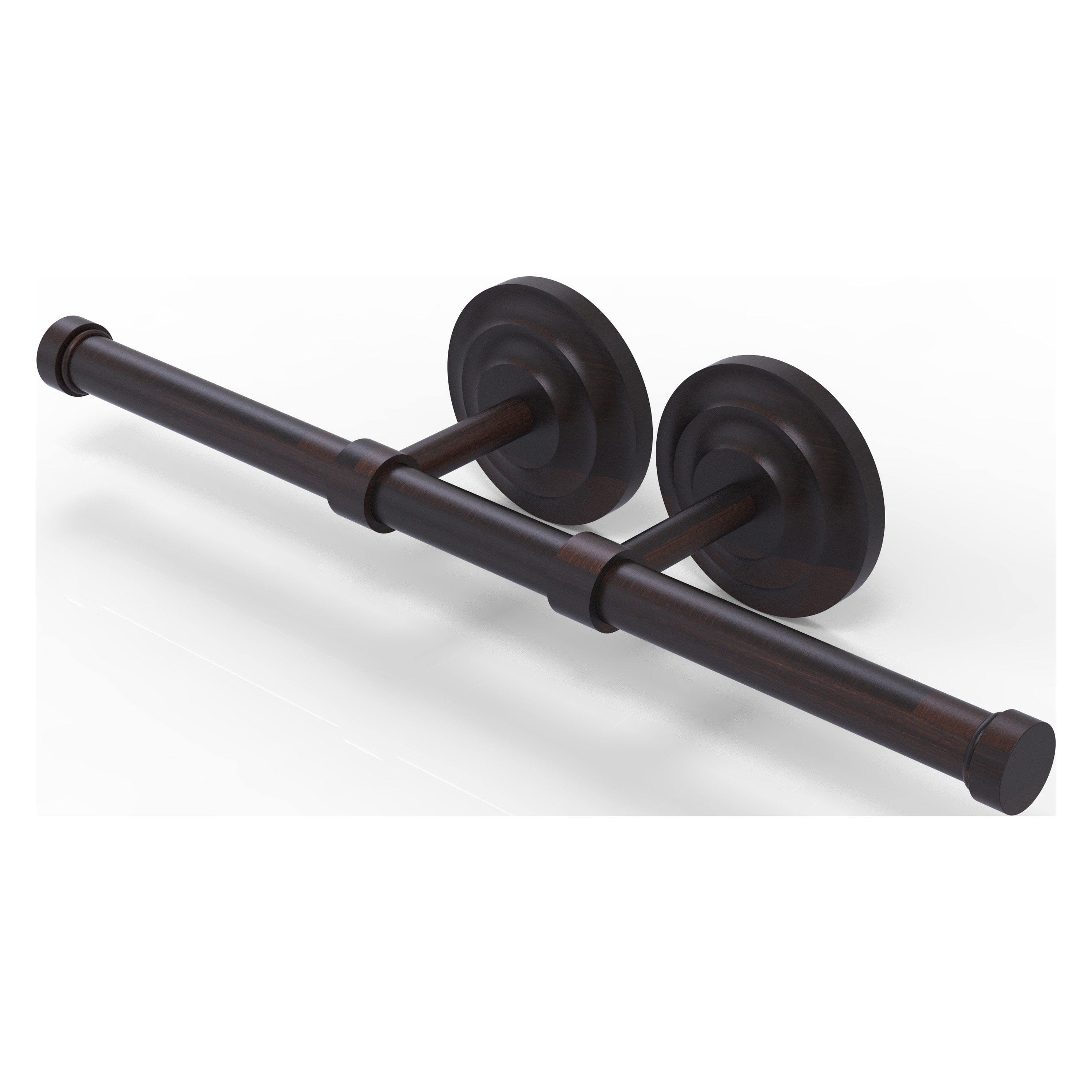 Allied Brass QN-24-2-VB Que New Venetian Bronze Wall mount Double post Toilet Paper Holder 2 -Rolls with Storage