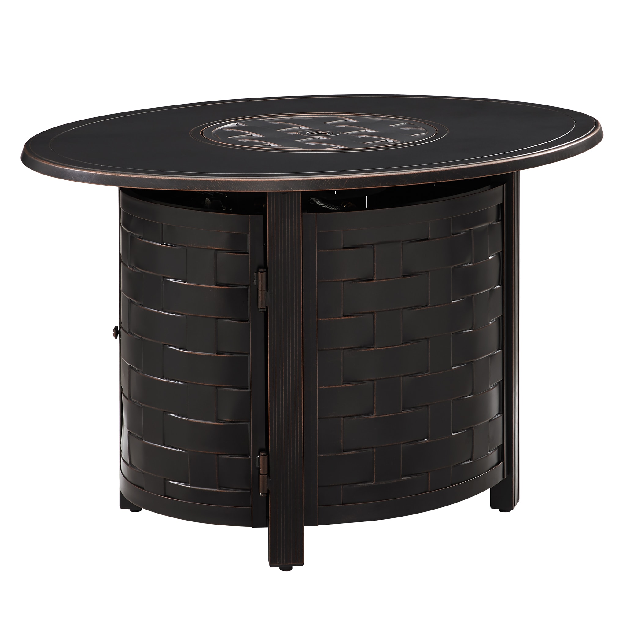 Fire Sense 63695 39.4-in W Antique Bronze Aluminum Oval Liquid propane Fire pit