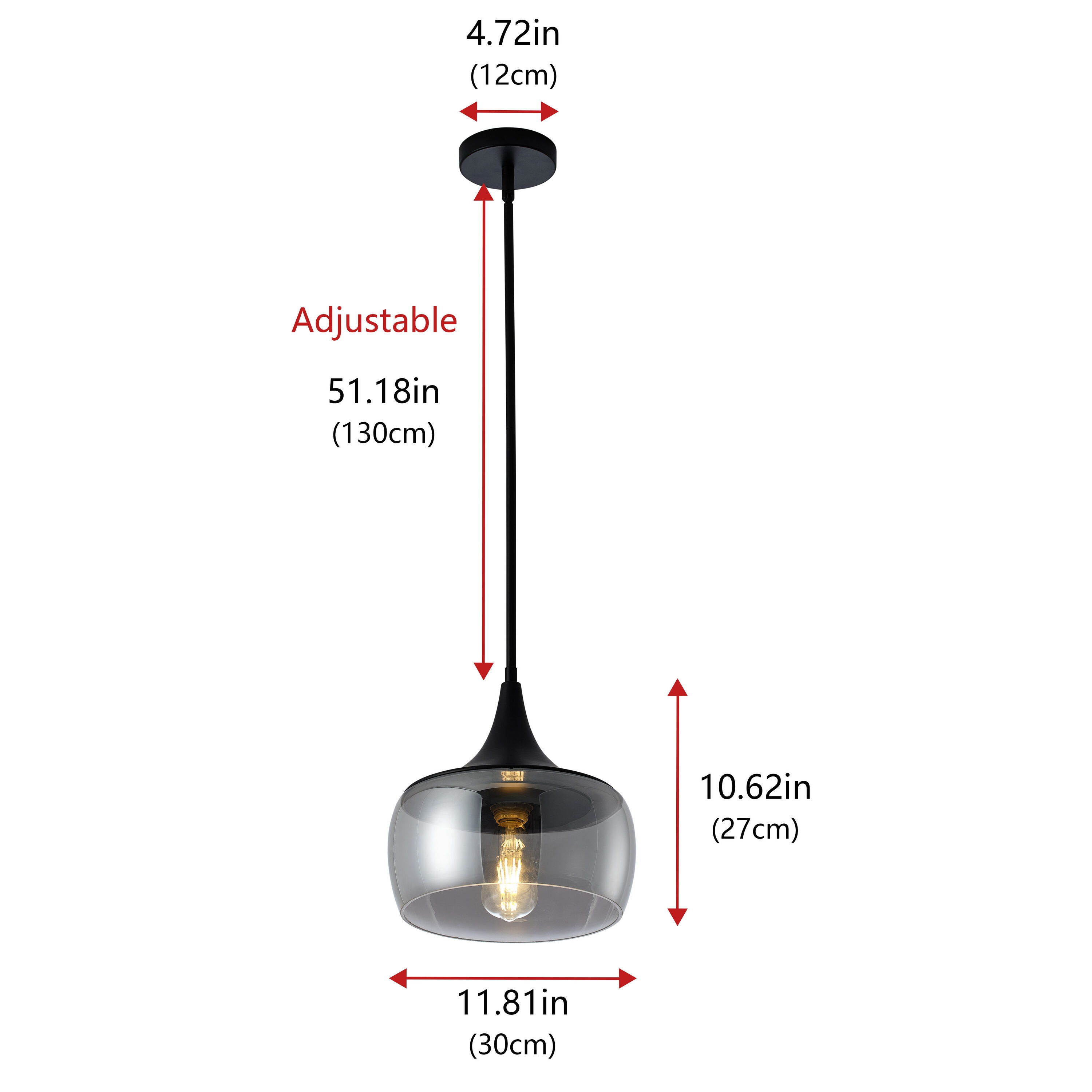 Aiwen Black Modern/Contemporary Clear Glass Bowl Led Medium Aiwen Black Modern/Contemporary Clear Glass Bowl Led Medium