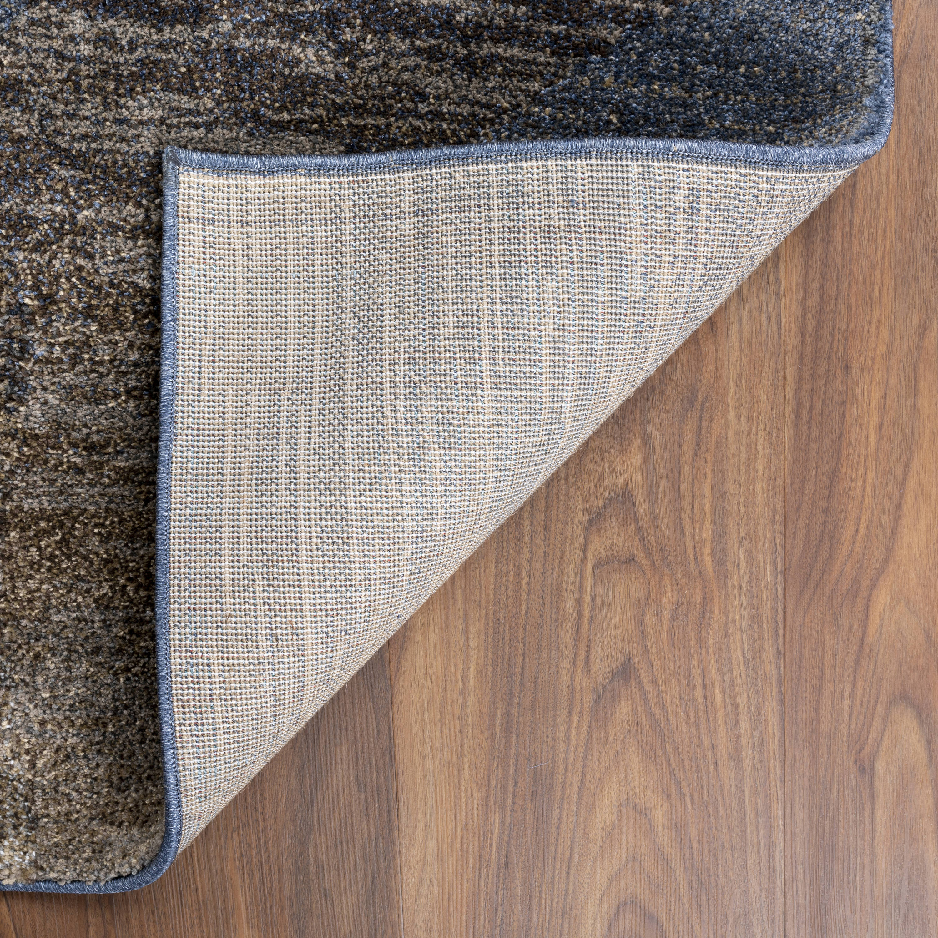Wellington Blue and Beige Synthetic Rectangular Area Rug