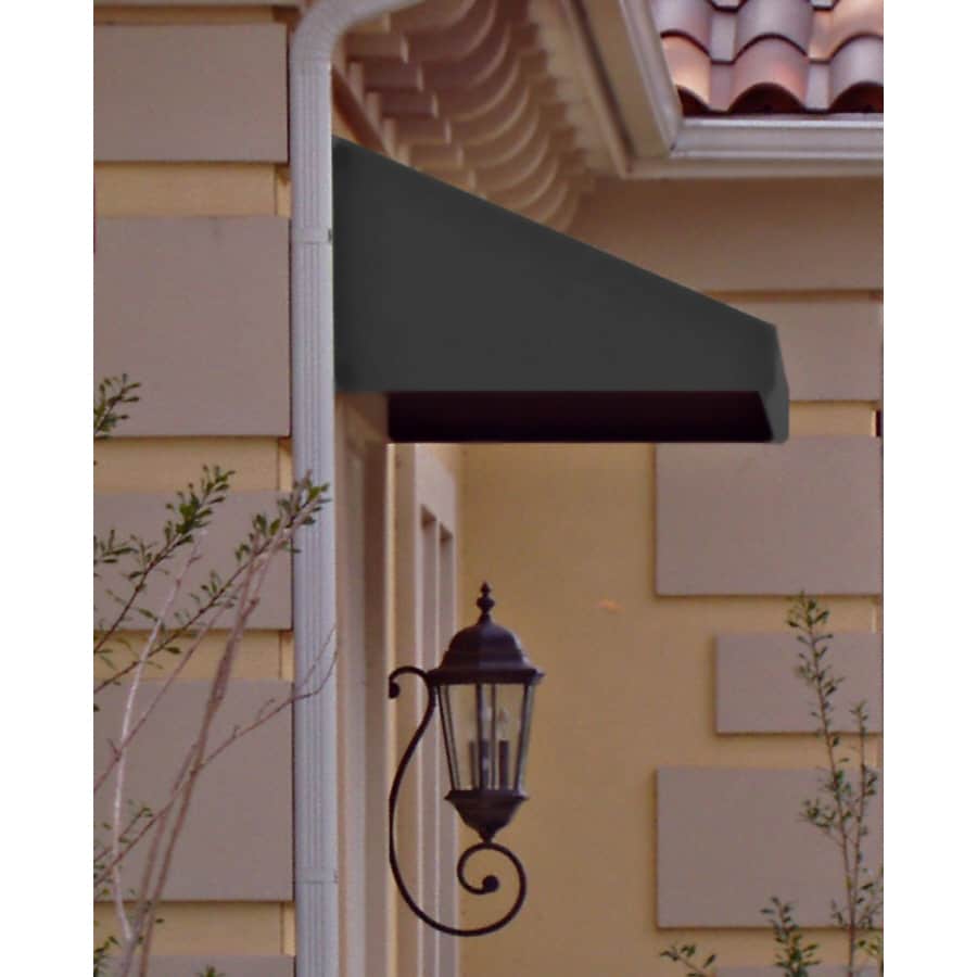 Awntech EN1030-3GUN Nantucket 148.5-in Wide x 48-in Projection Fabric White Solid Fixed Window/Door Awning