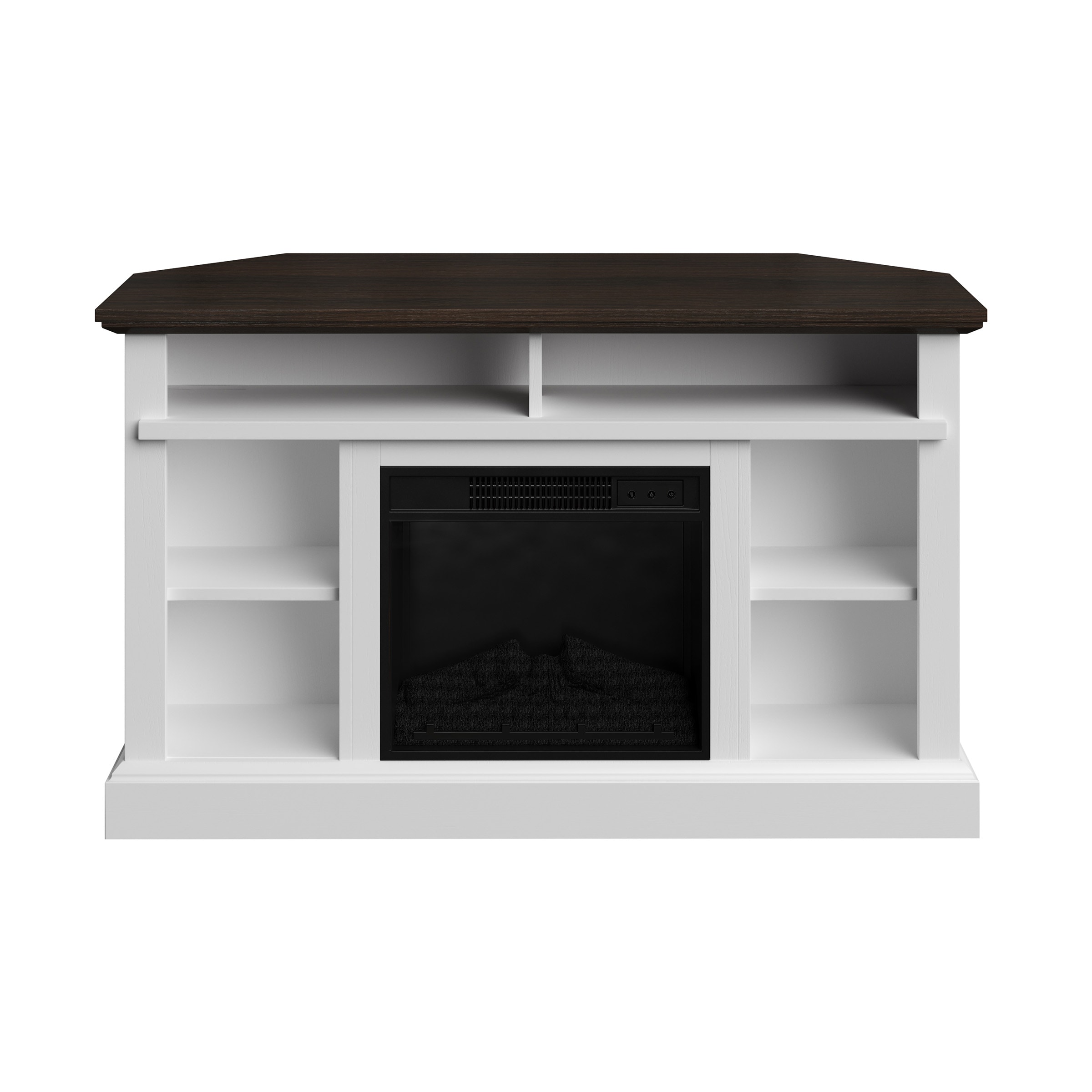 Northwest 47.6-in W Woodgrain Brown Top and White Base TV Stand with LED Electric Fireplace 80-FPWF-M7 Sansujyuku sansujyuku.com