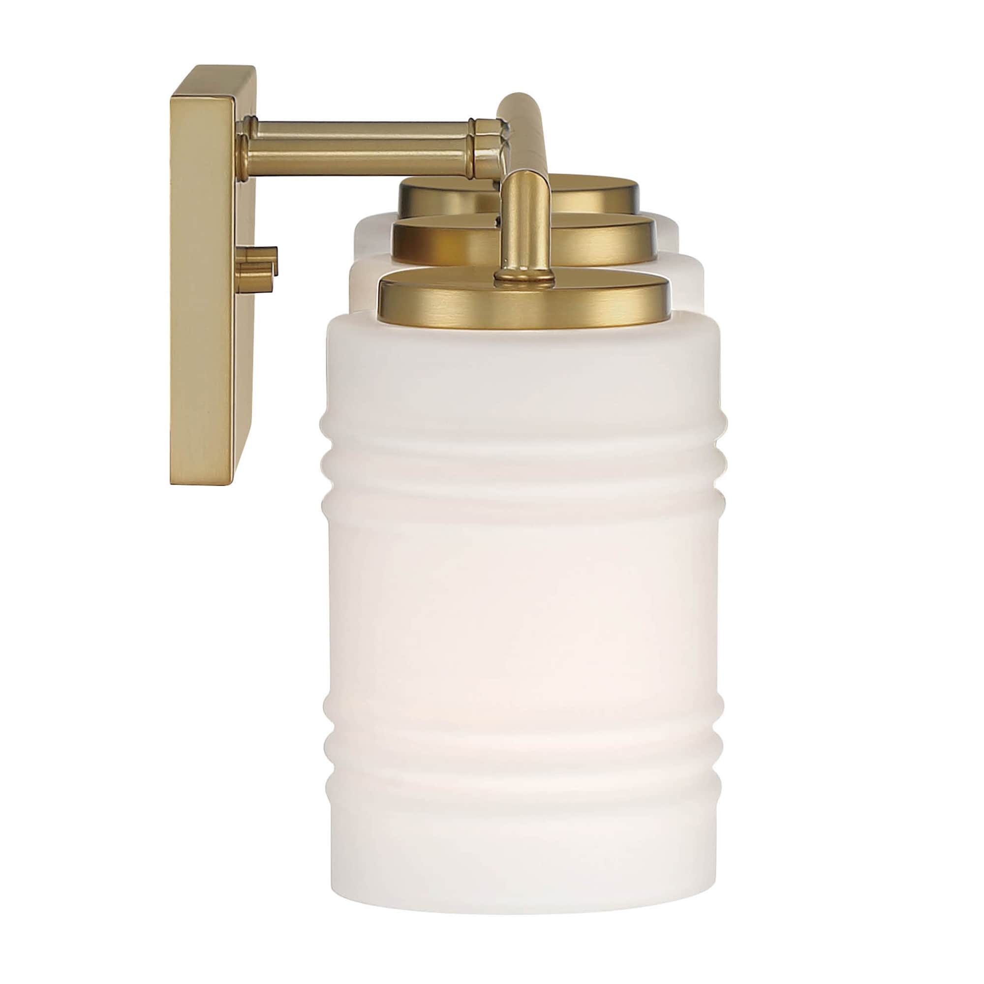 Leavenworth Brushed Gold 23.5" Outdoor Vanity Light with Etched Opal Glass