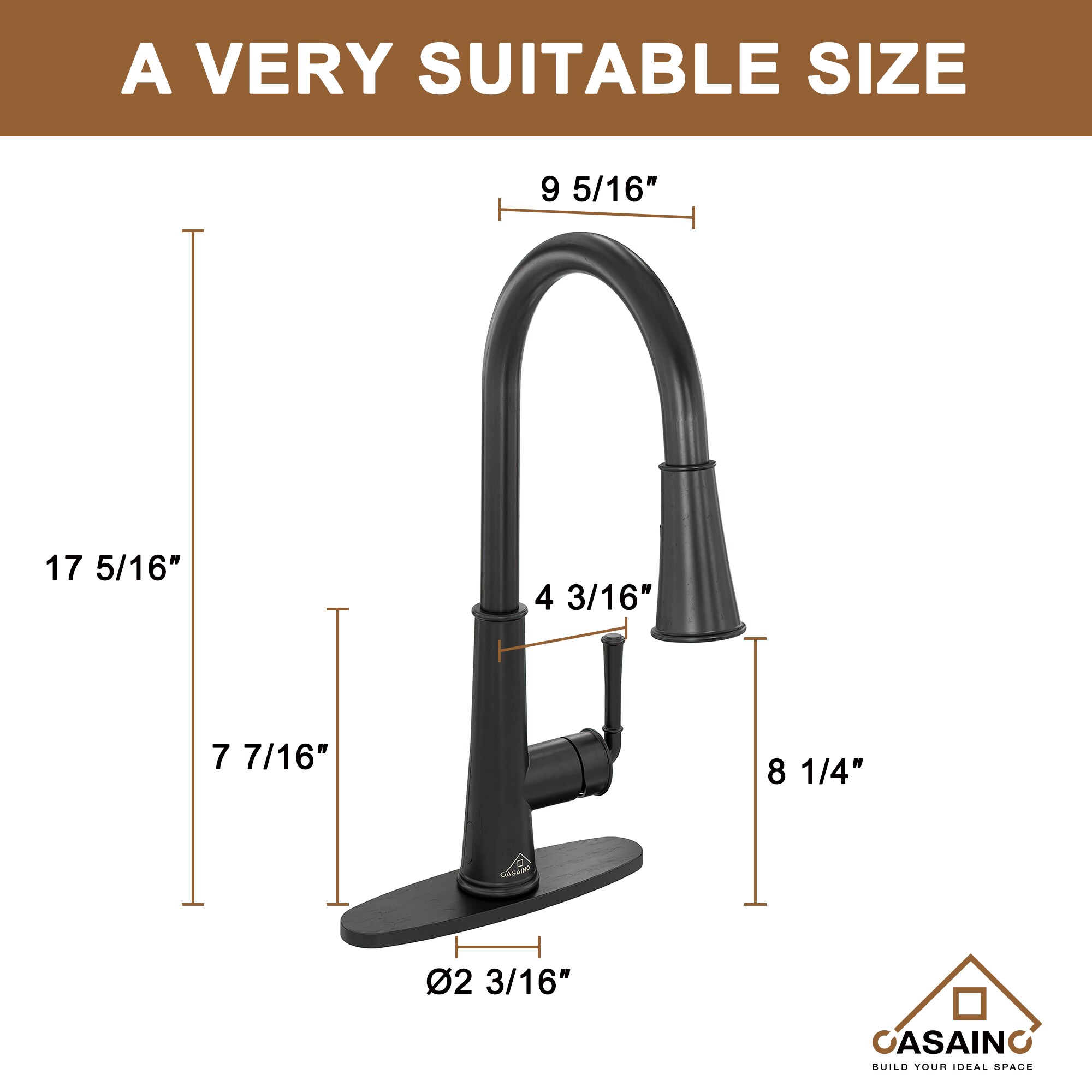 CASAINC CA-W3085-MB Kitchen-Faucets - View #6