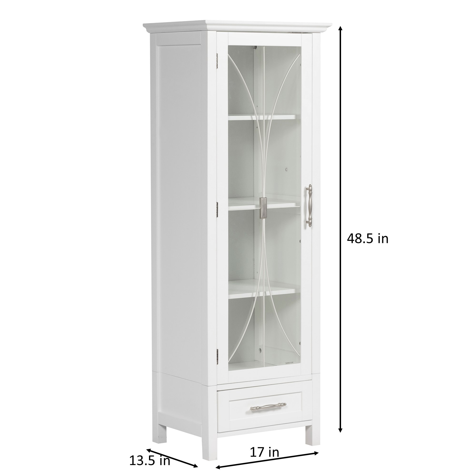 Delaney White Adjustable Shelving Linen Tower Cabinet