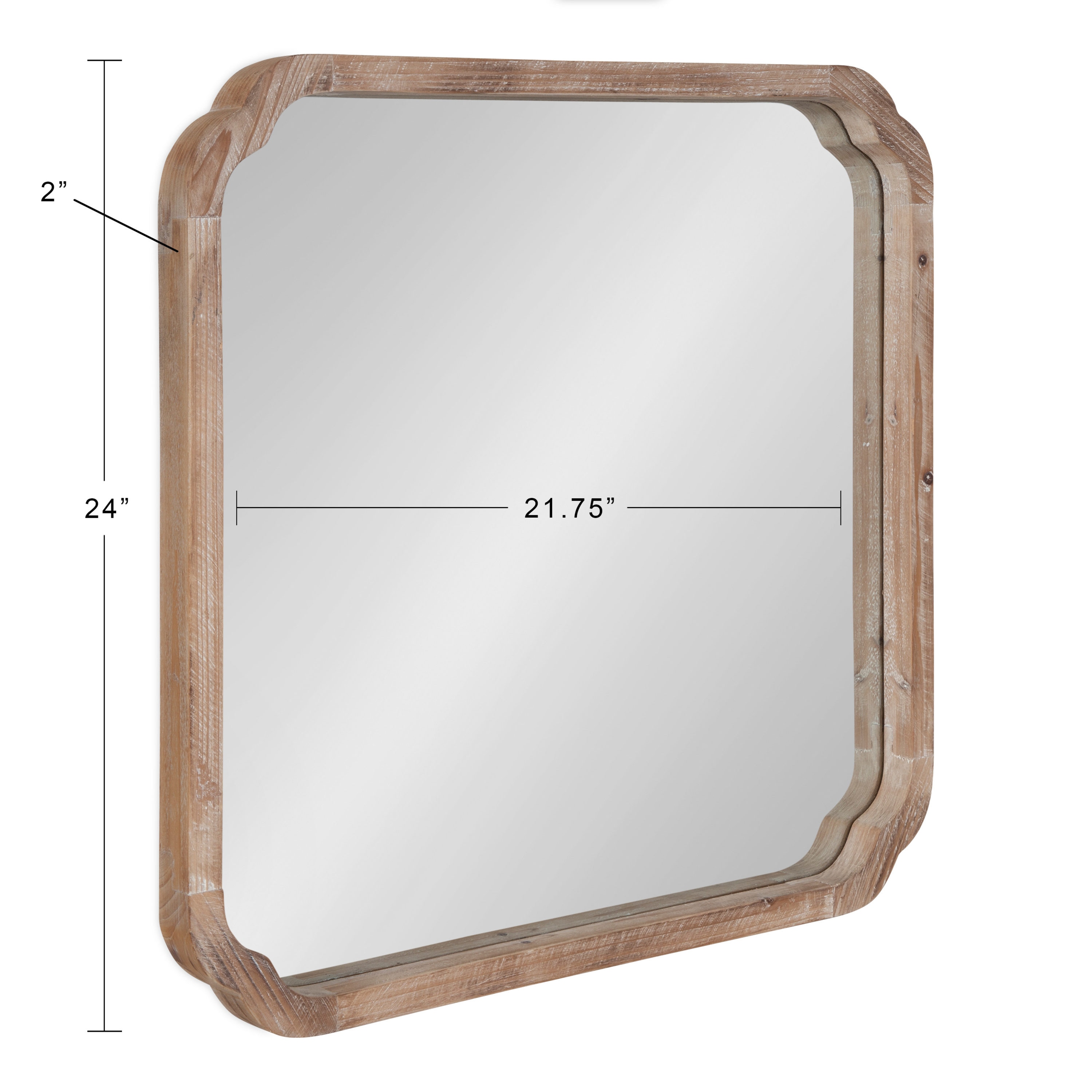 Kate and Laurel Norlund 28-in W x 28-in H Round Natural Framed Wall Mirror