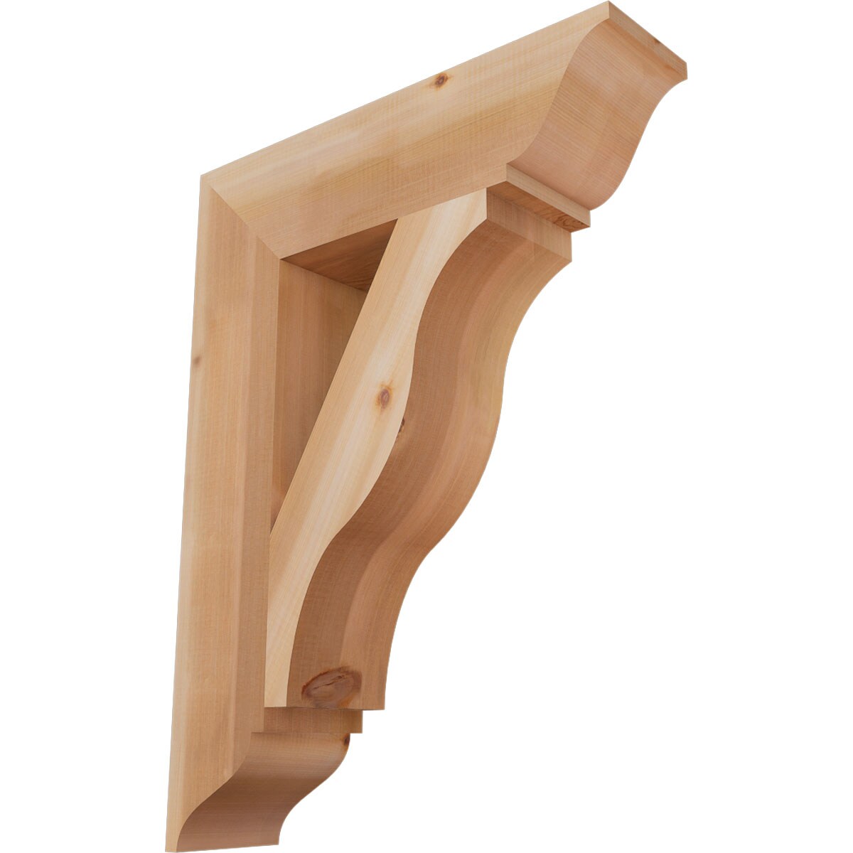Ekena Millwork BKT06X24X32FST01SWR Funston traditional smooth 5-1/2-in x 24-in x 32-in Western red cedar Brown Wood Standard bracket