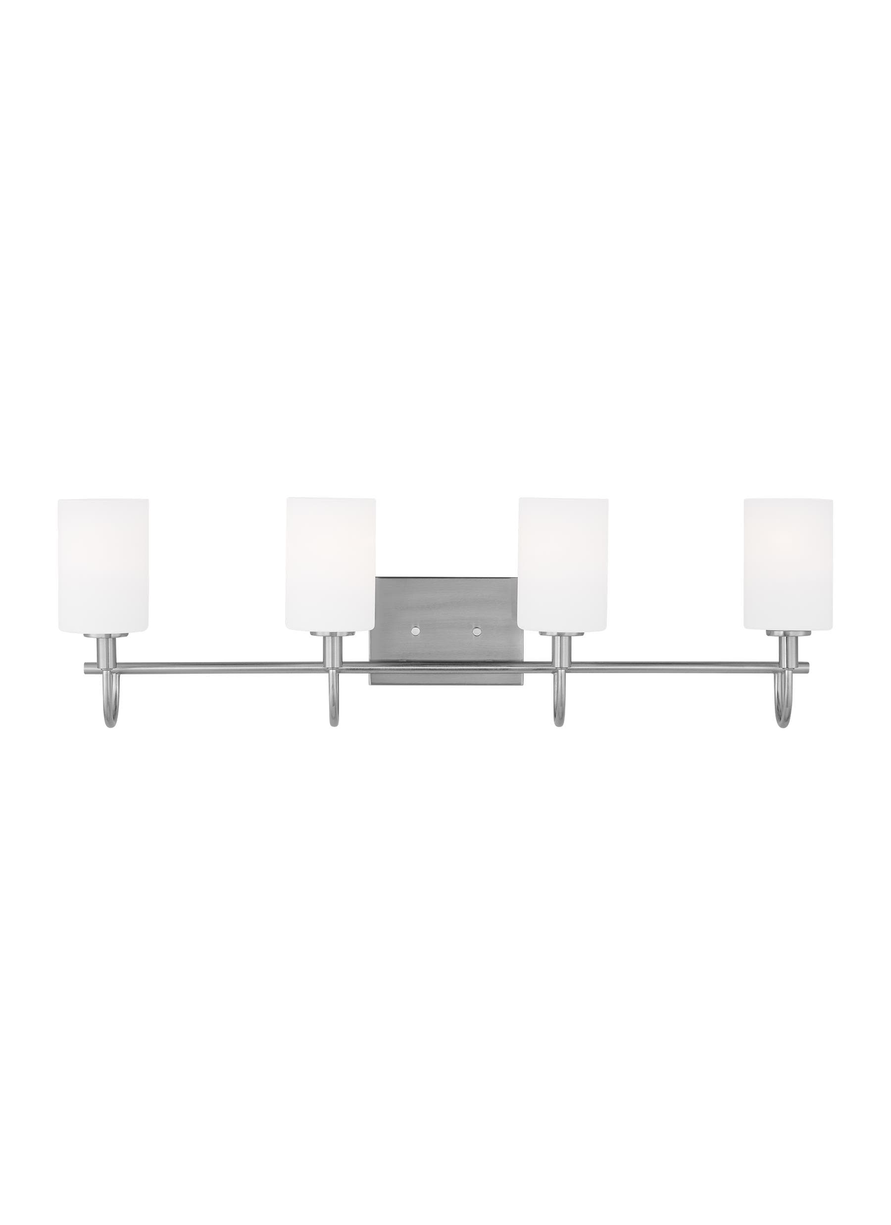 Generation Lighting 4457104EN3-962 Oak Moore 33.875-in 4 -Light Nickel Modern/contemporary Vanity light