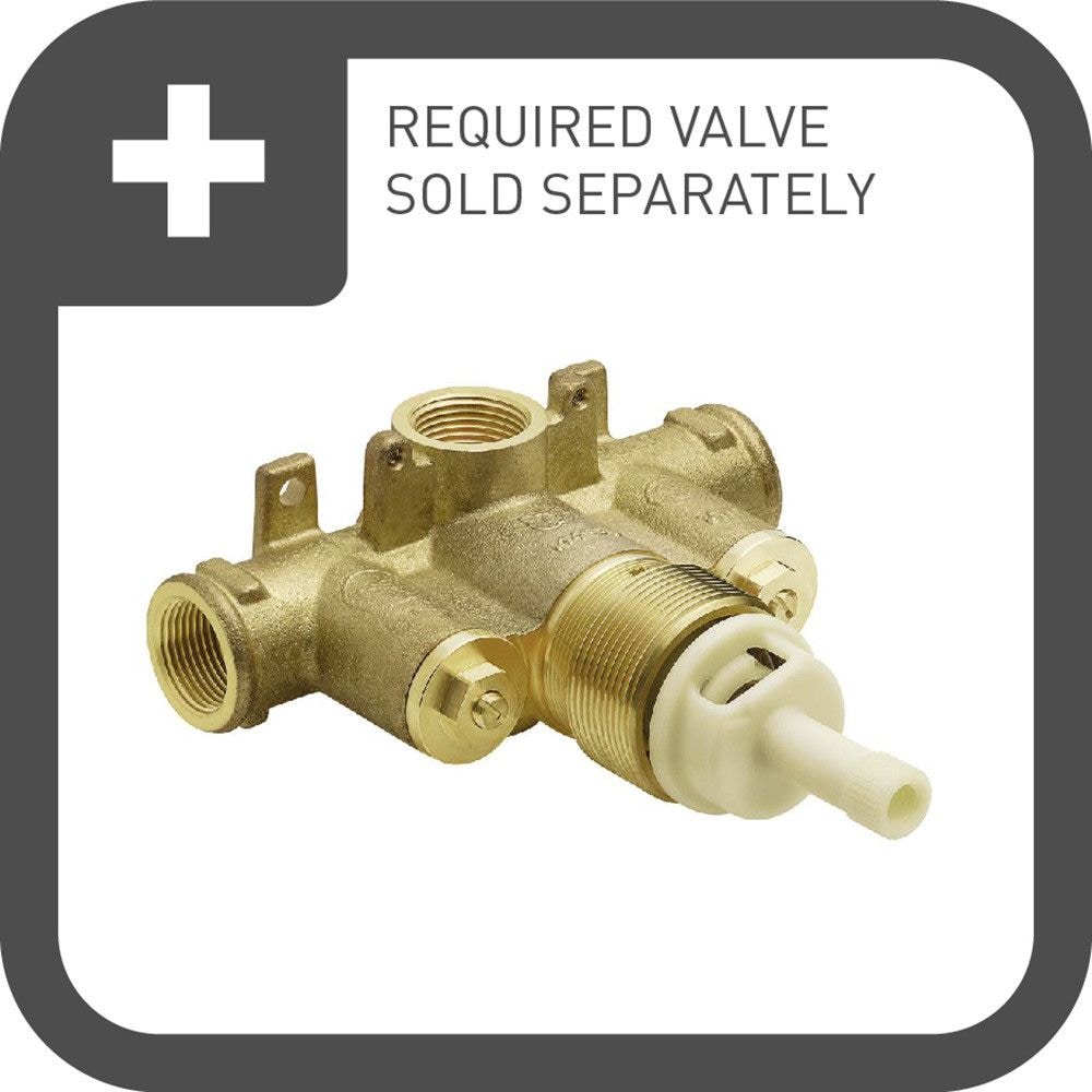 Chrome Wall-Mounted Thermostatic Valve Trim with Lever Handle