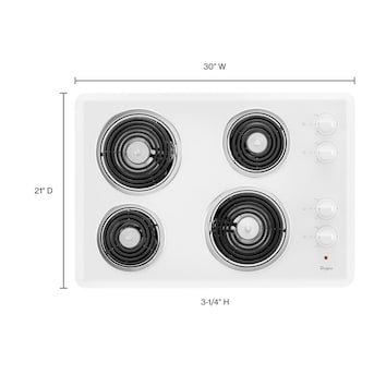 Whirlpool WCC31430AW 30 Electric Cooktop - White