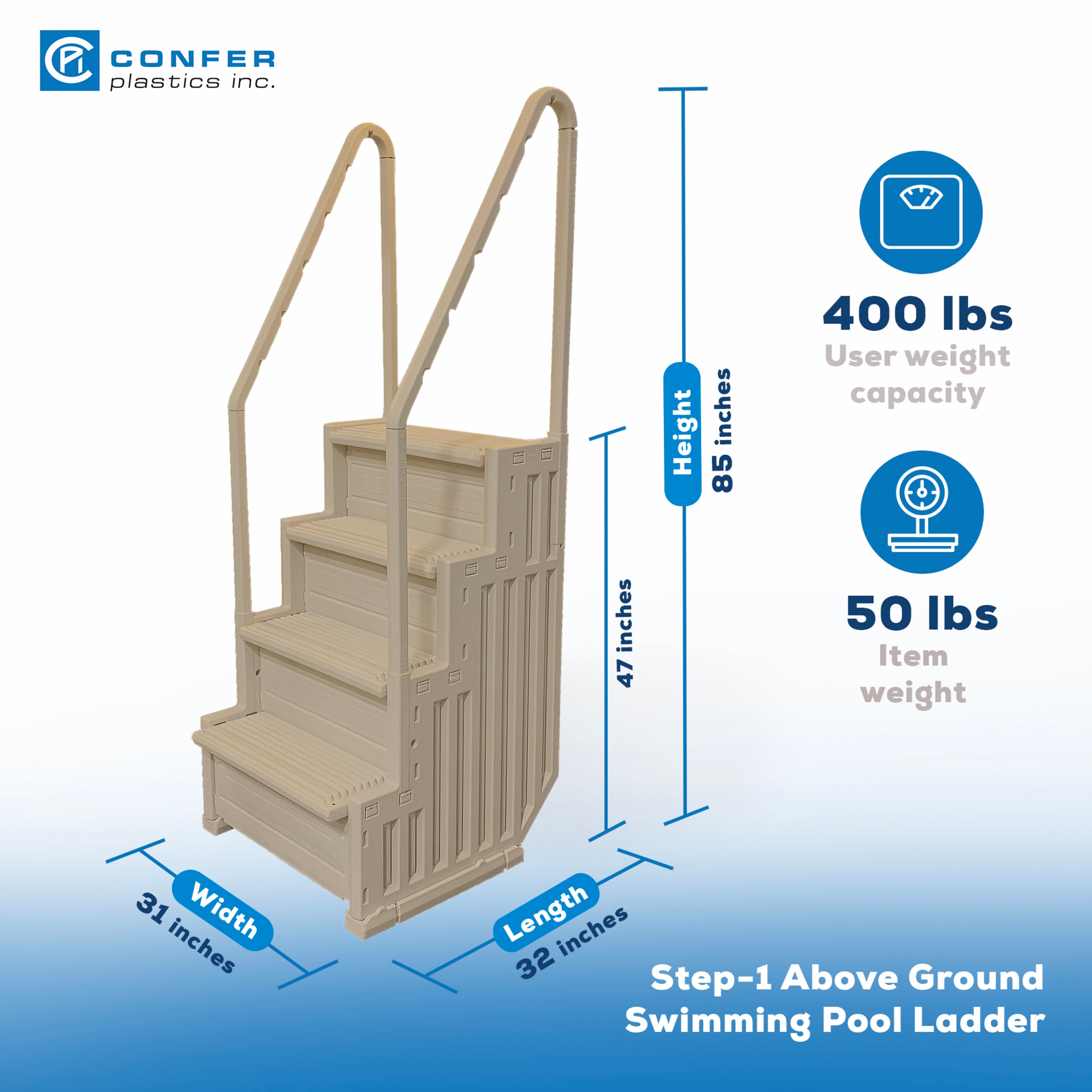 Confer 179568 Above-Ground-Pool-Lad-Steps - View #2