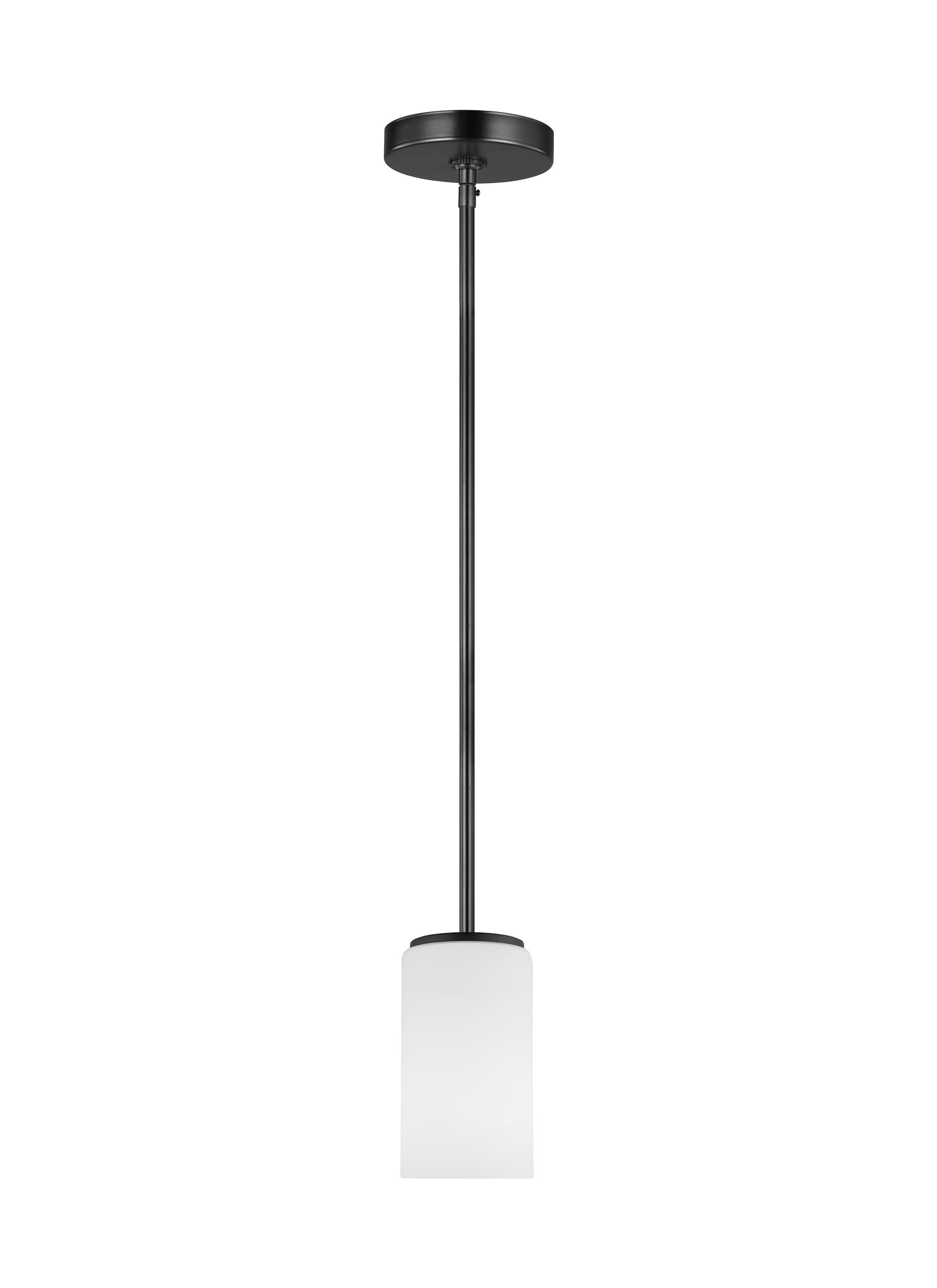 Generation Lighting 6124601EN3-112 Alturas 1 -Light Midnight Black Modern/contemporary Etched glass Globe Mini Hanging Pendant light