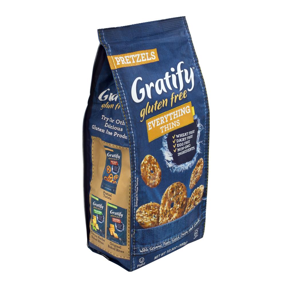 Gratify Gluten-Free Everything Pretzel Thins, 10.5 Oz, 6 Pack - Sesame ...