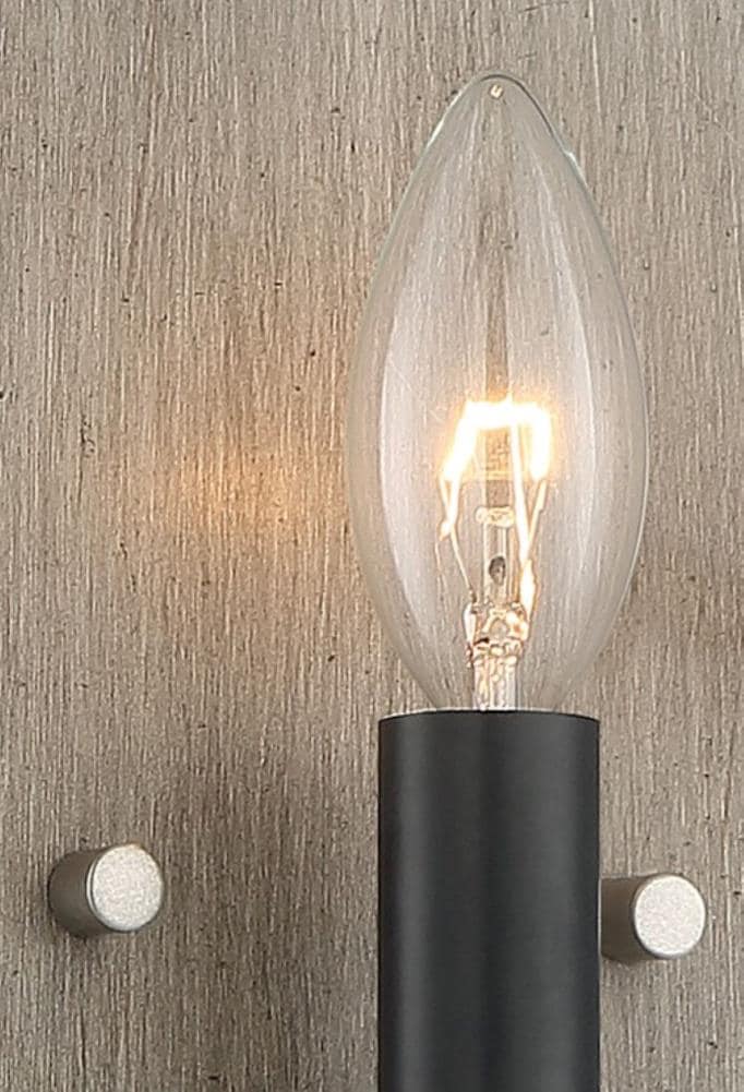 Rustic Aged Silverwood & Coal Dimmable Wall Sconce