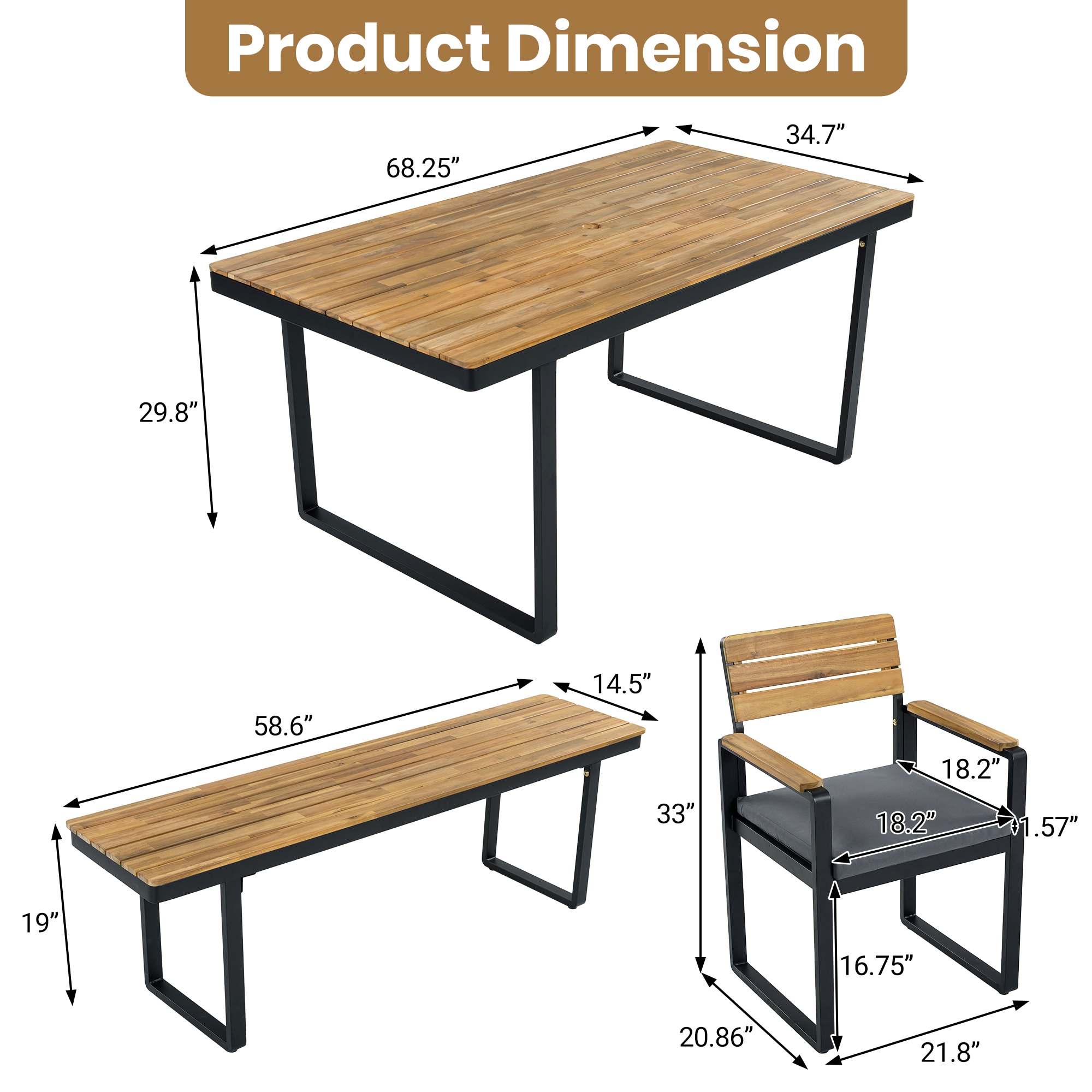 Bybafun YA3800247 Patio-Dining-Sets - View #4