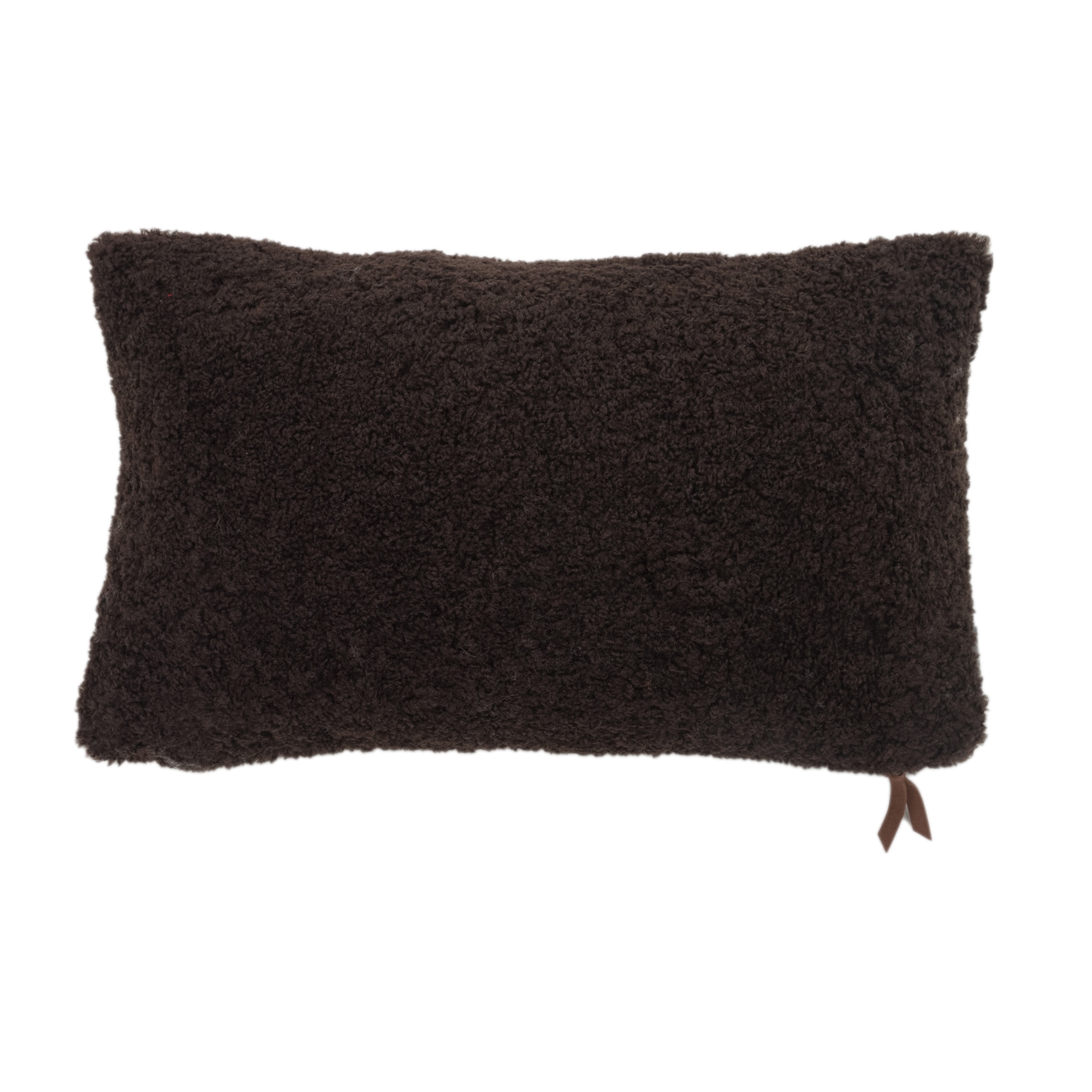 EVERGRACE EG7246134 Teddy Sherpalu 20-in x 12-in Hot Fudge Square Indoor Decorative Pillow