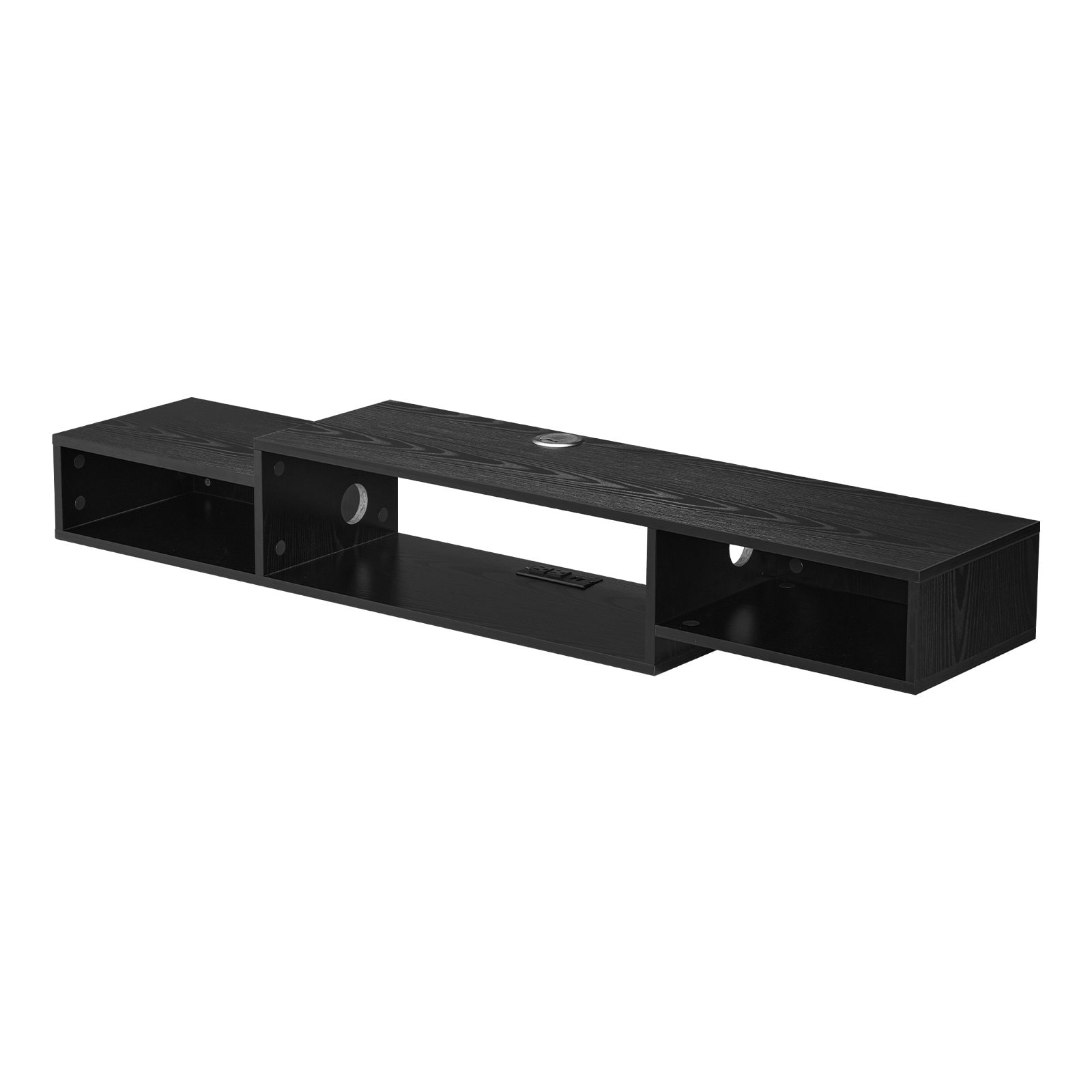 Slickblue - Modern 59 W Floating TV Stand with Open Shelf Storage with Cable Management (Accommod...