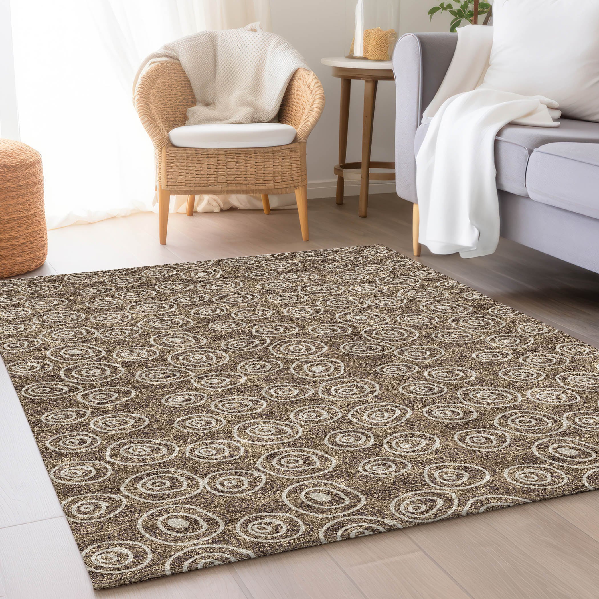 Addison Rugs ACN728BR3X5 Chantille ACN728BR 3 x 5 (ft) Polyester Brown Rectangular Indoor/Outdoor Geometric Machine washable Area rug
