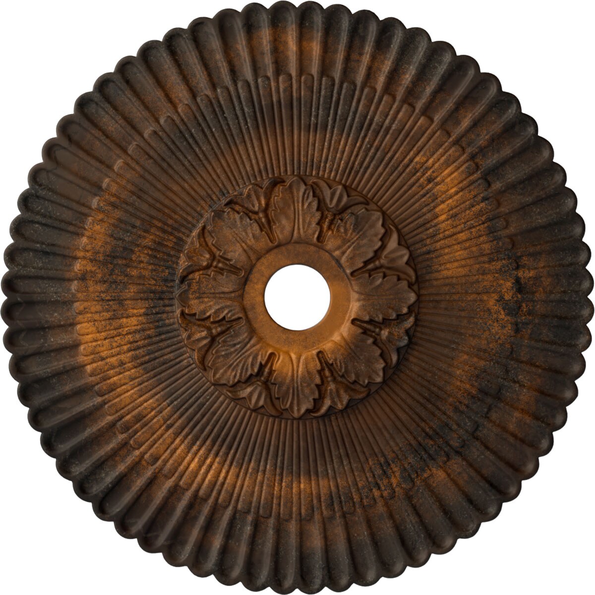 Ekena Millwork CM36MERUS Melonie 36.25-in W x 36.25-in L Painted Rust Polyurethane Whole Ceiling Medallion