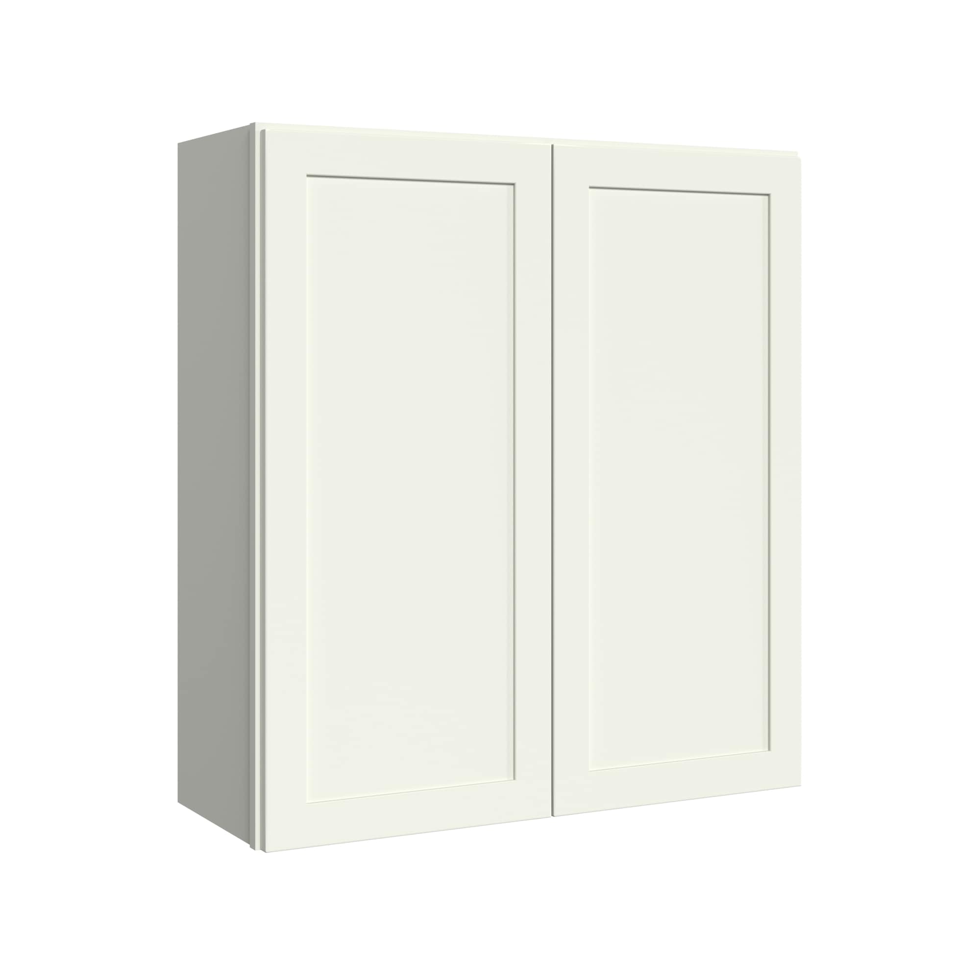 KraftMaid Momentum W3336G71 Deveron 33-in W x 36-in H x 12-in D Dove White Wall Fully assembled Plywood Cabinet (Recessed Panel Shaker)
