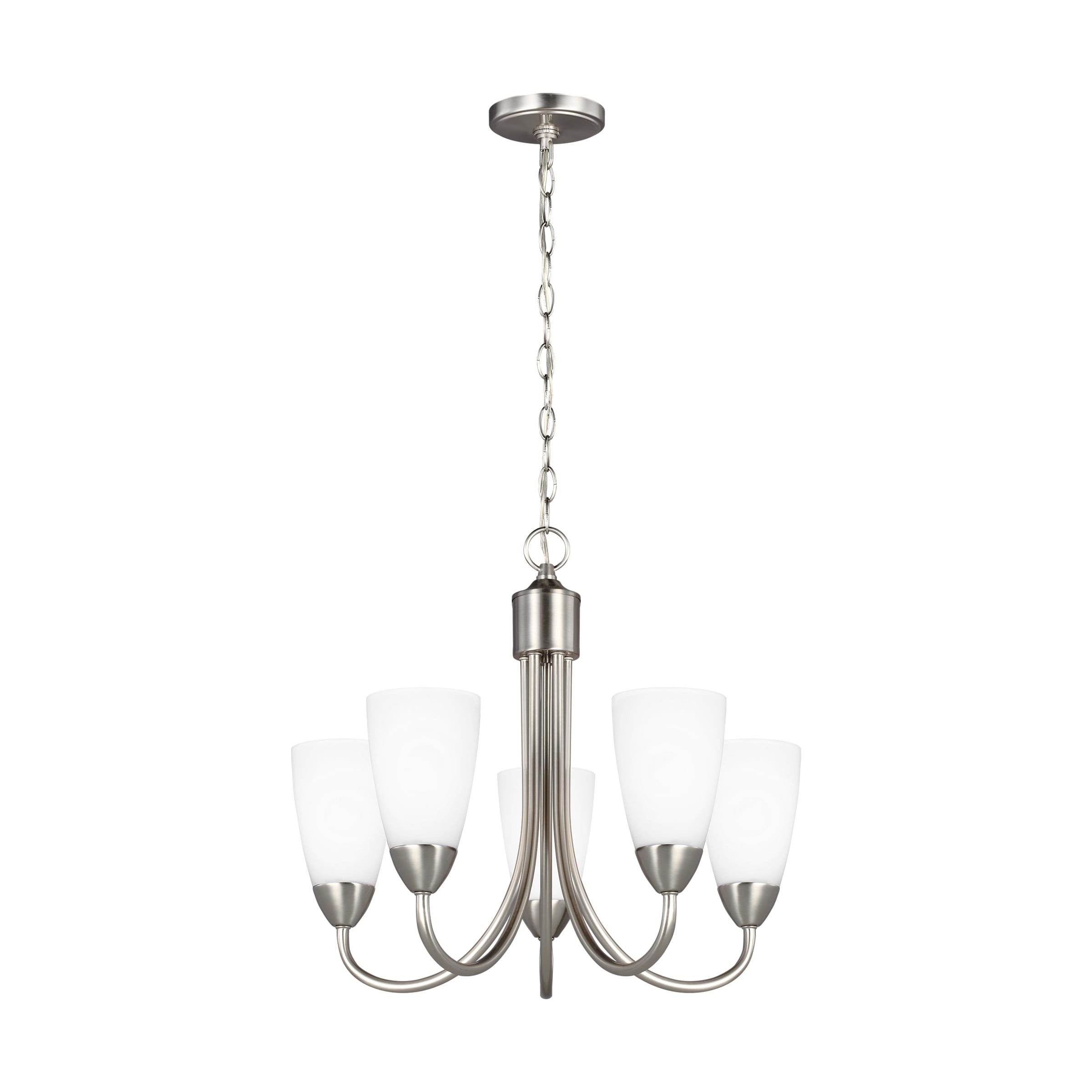 Generation Lighting 3120205-962 Seville 5 -Light Brushed Nickel Transitional For Use in Dining Rooms, Foyers, Kitchens, Chandelier
