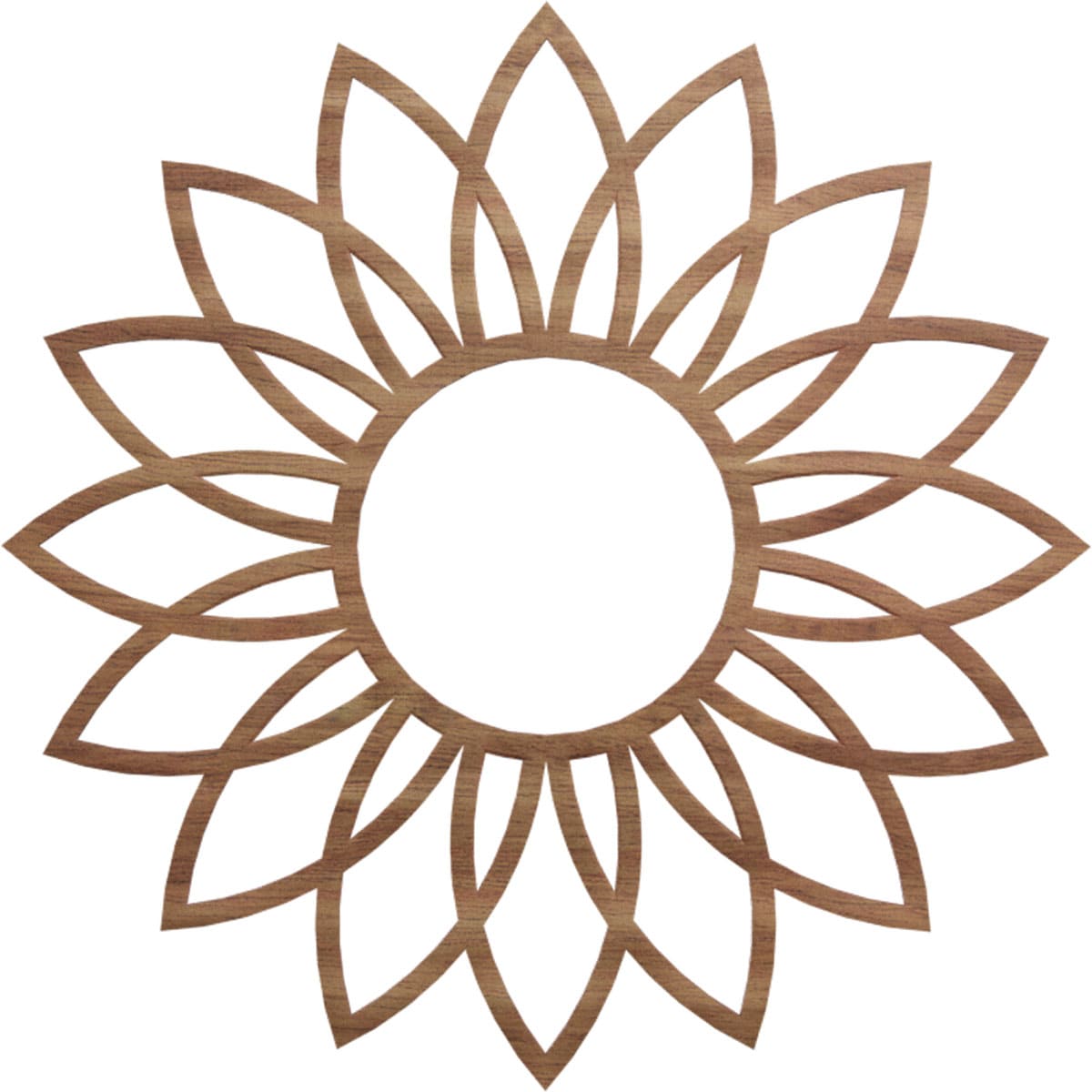 Ekena Millwork CMWP24X24X0250DAWA Daisy Fretwork 24-in W x 24-in L Contemporary Walnut Wood Whole Ceiling Medallion