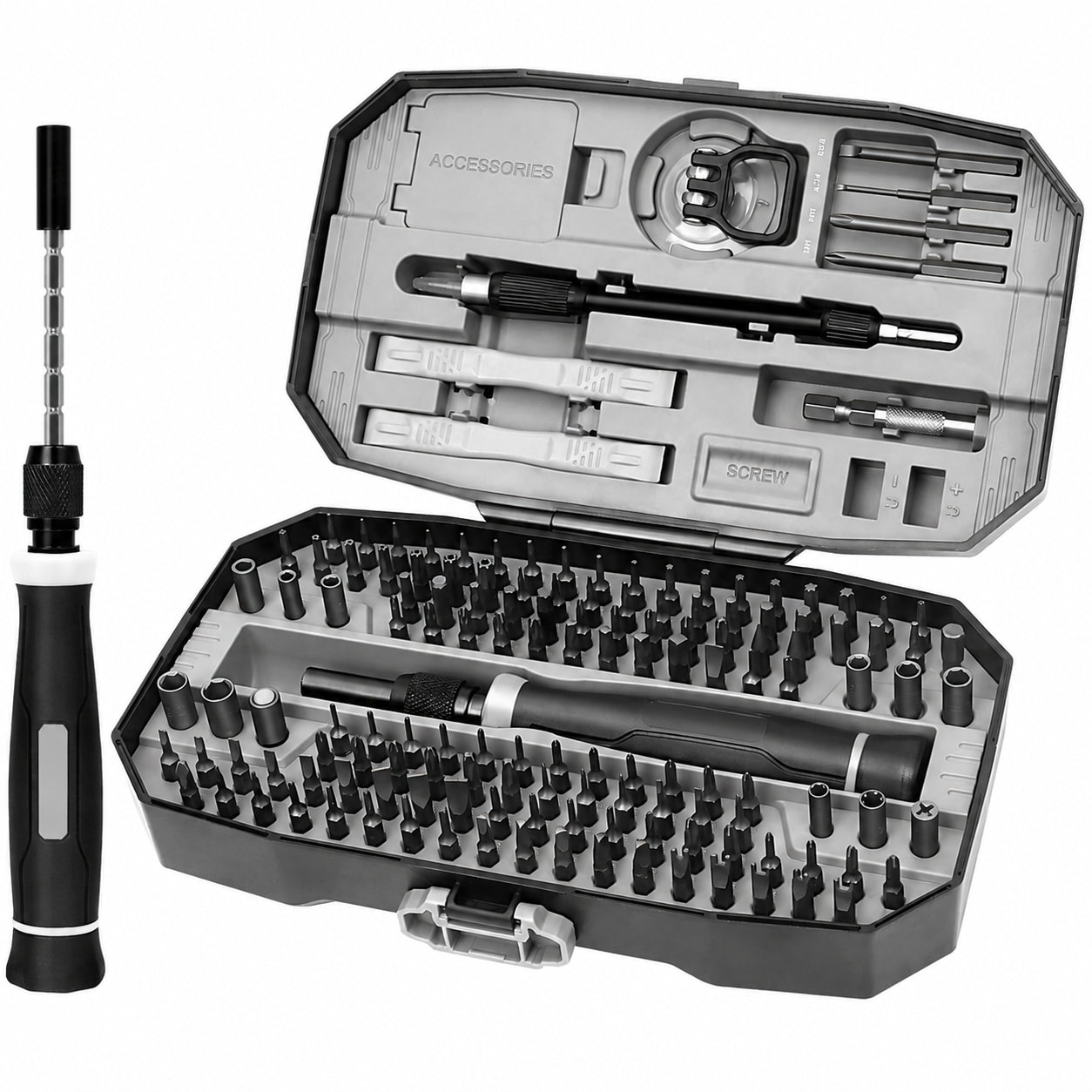 SenQWFa  Precision Screwdriver Set 153 in 1 Electronic Repair Toolkit with Magnetic Bits and Compact Carrying Case for PC Laptop Cell Phone